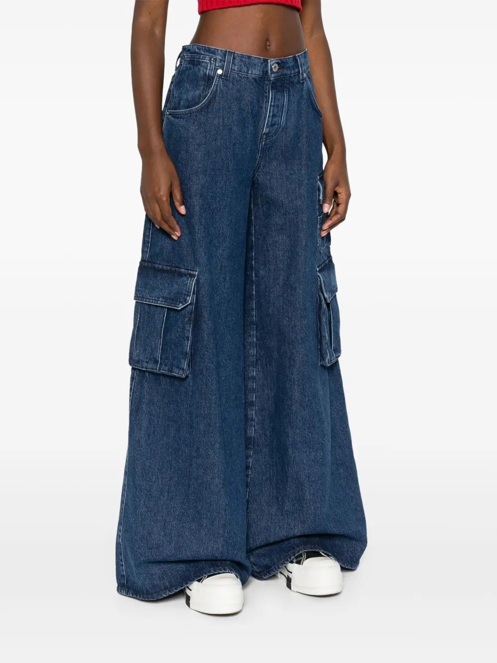 Off-White o1y1225 Cargo Denim Pant in Blue Size 28" / US 6 / IT 42 - 2 Thumbnail