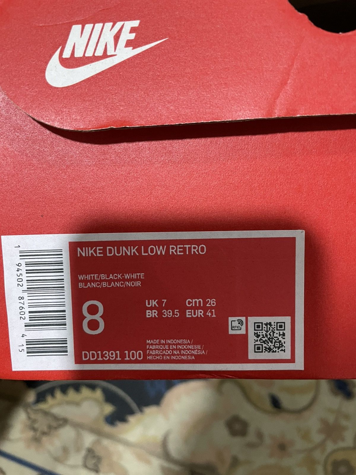 Nike Nike Dunk Low Retro ‘Panda’ Black White - Classic Size US 7 / EU 40 - 11 Thumbnail