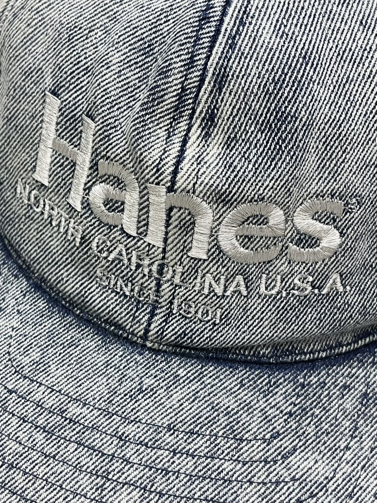 Hanes Vintage Hanes Acid Bleach Denim Strapback Cap 90s Size ONE SIZE - 3 Thumbnail