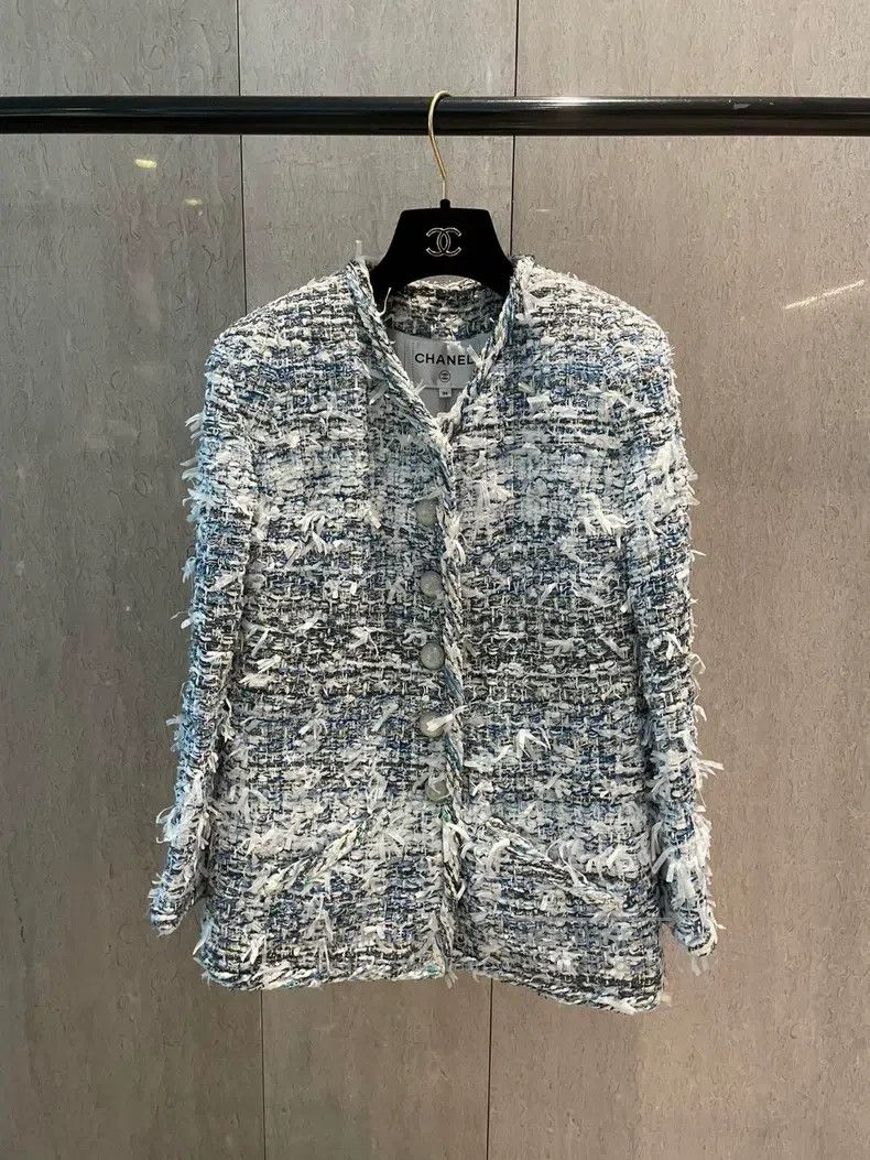 Chanel Chanel Waterfall Series Tassel Blue Coat Size XS / US 0-2 / IT 36-38 - 1 Thumbnail