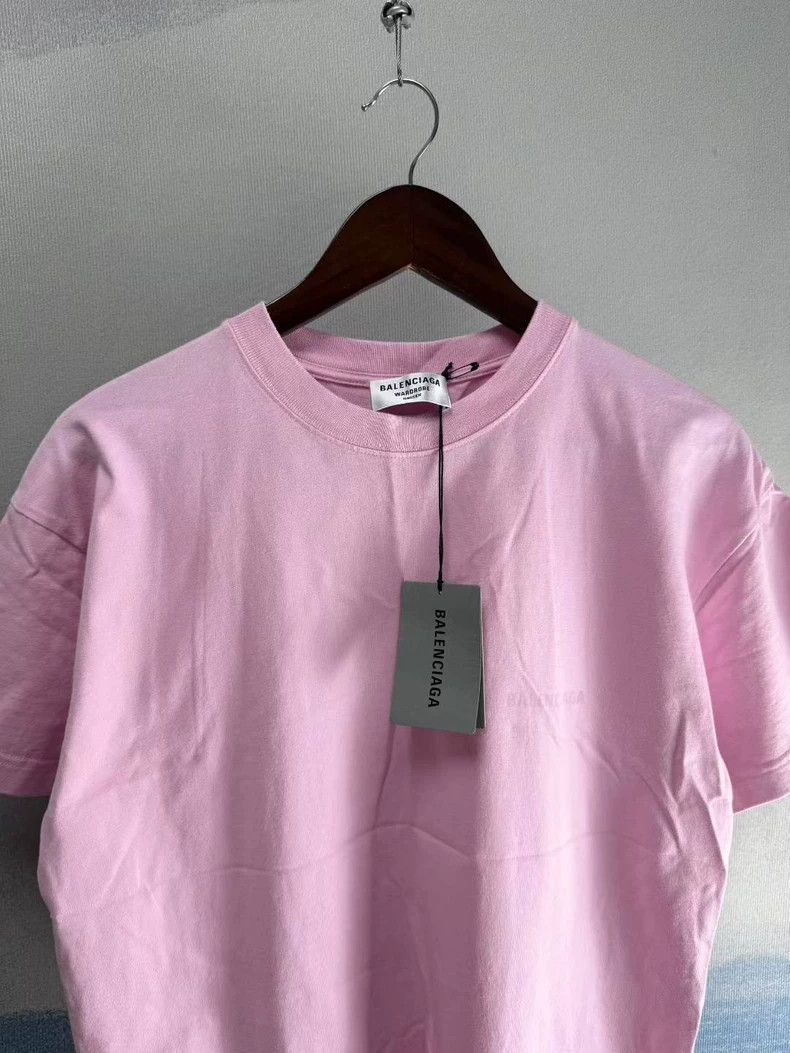 Balenciaga Balenciaga Pink Front and Back Letter Logo Short Sleeve Size S / US 4 / IT 40 - 2 Thumbnail