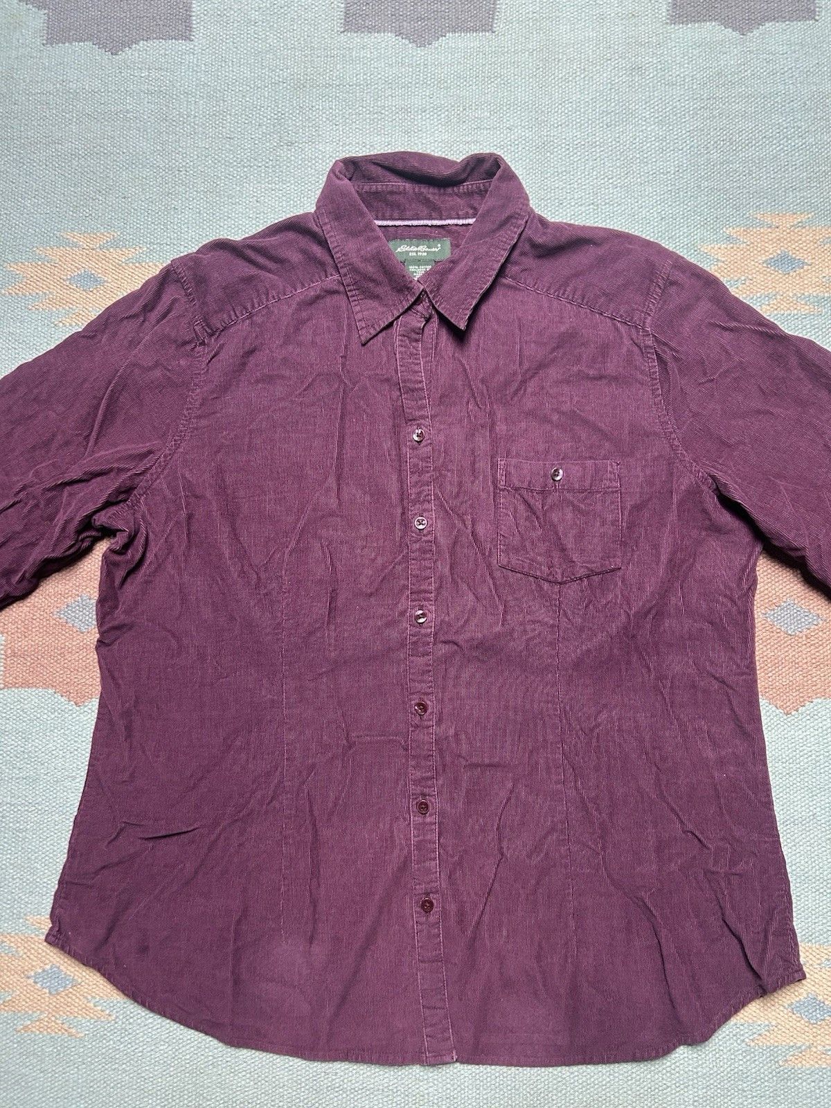 Eddie Bauer Eddie Bauer button shirt corduroy maroon burgundy women’s XL Size XL / US 12-14 / IT 48-50 - 2 Thumbnail