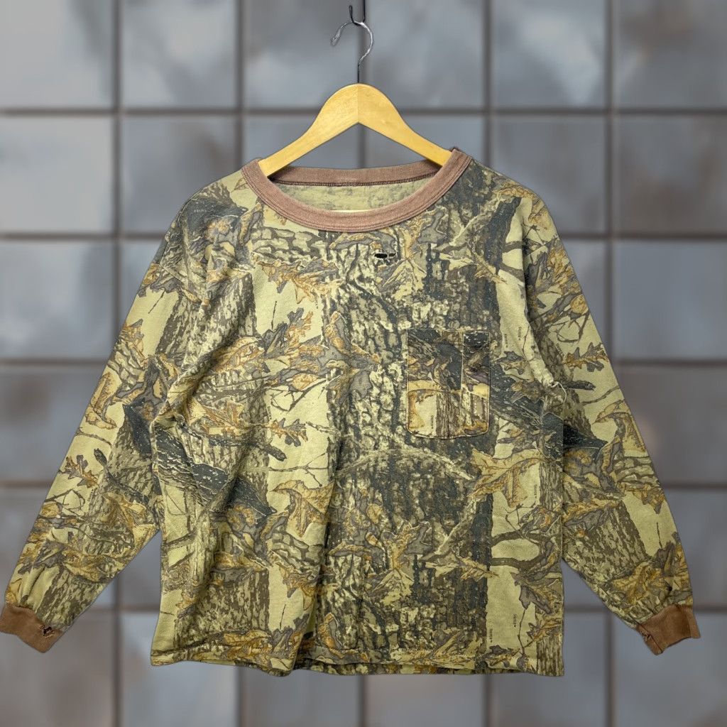 Realtree VINTAGE Realtree Boxy Camo Long Sleeve Shirt L Green 90s Mens Size US L / EU 52-54 / 3 - 1 Thumbnail