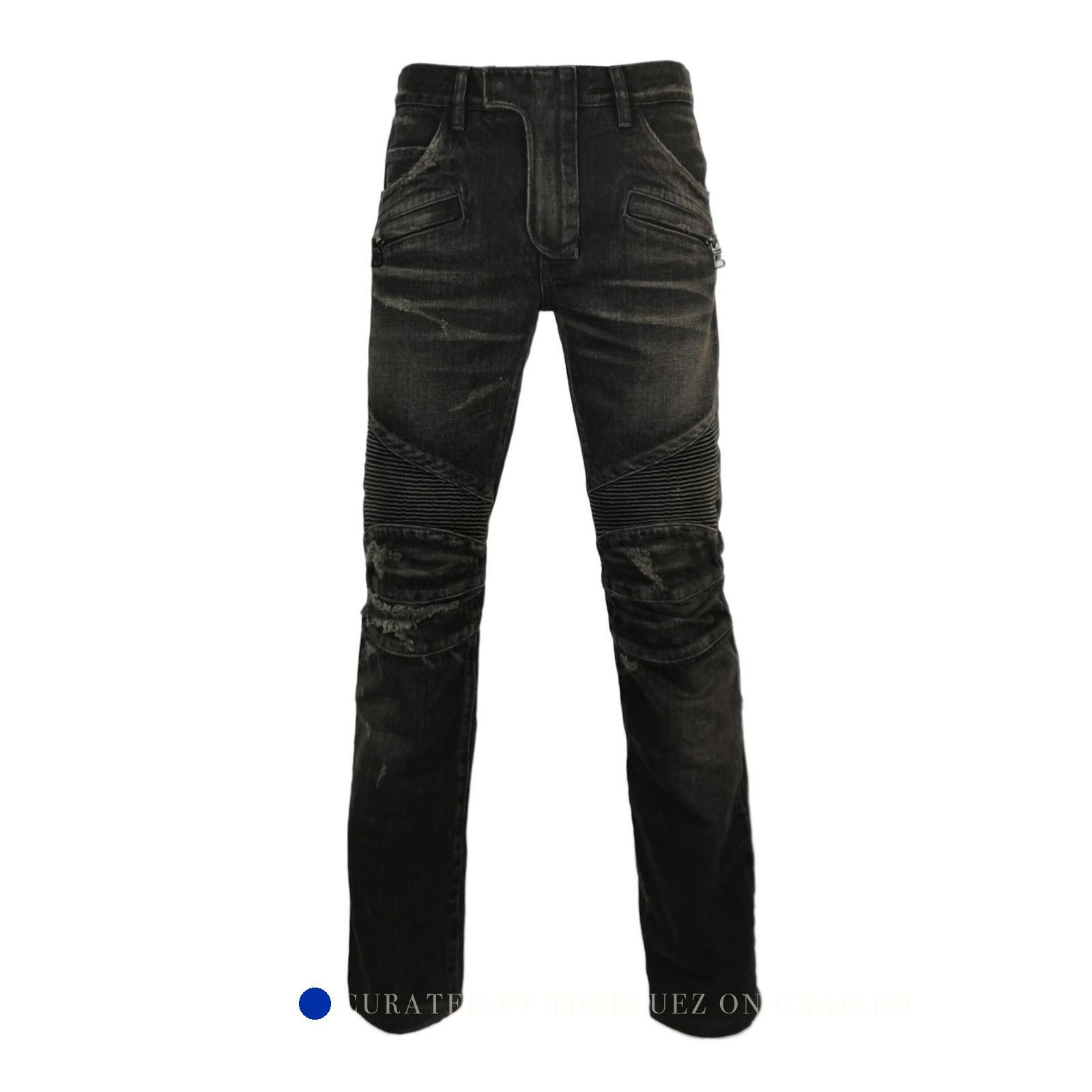 Balmain Black Biker Jeans, Size 29 Size US 32 / EU 48 - 1 Thumbnail