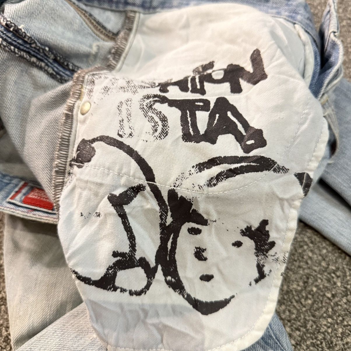 Marithe + Francois Girbaud 2000 y2k MFG Fashionista Light Wash Blue Distressed Denim Size US 31 - 16 Thumbnail