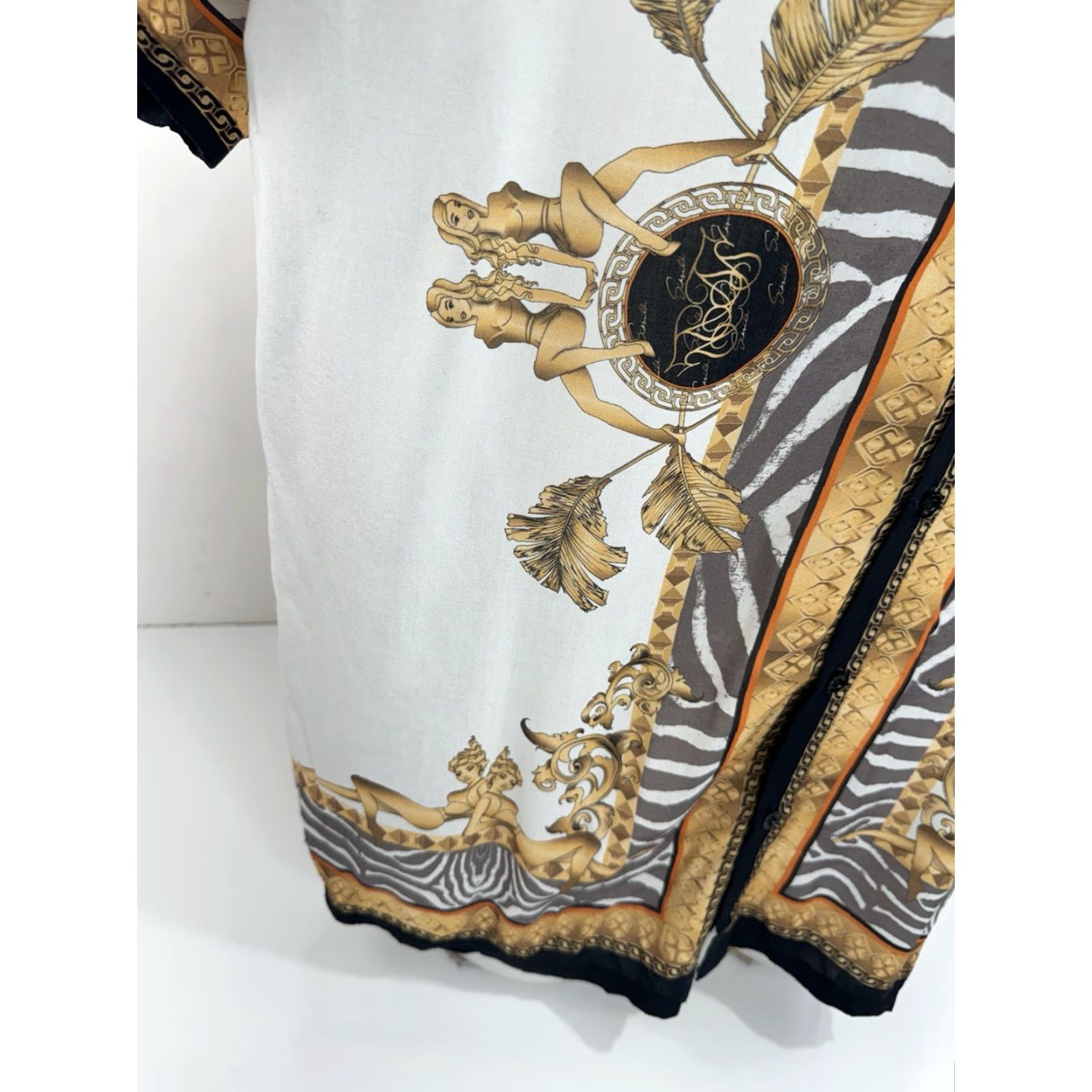 SikSilk SikSilk Baroque Pin Up Girls Mens XL Shirt Silk Button-Up Short Sleeve Multicolor Men’s Shirt Size US XL / EU 56 / 4 - 2 Thumbnail