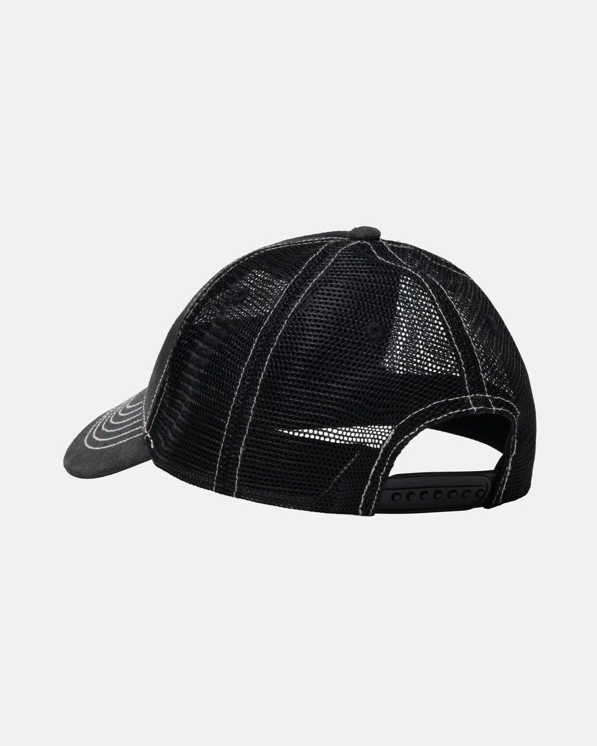 Hypebeast Stussy Low Pro Trucker Cut-Out Snapback Black Leather Hat Size ONE SIZE - 3 Thumbnail