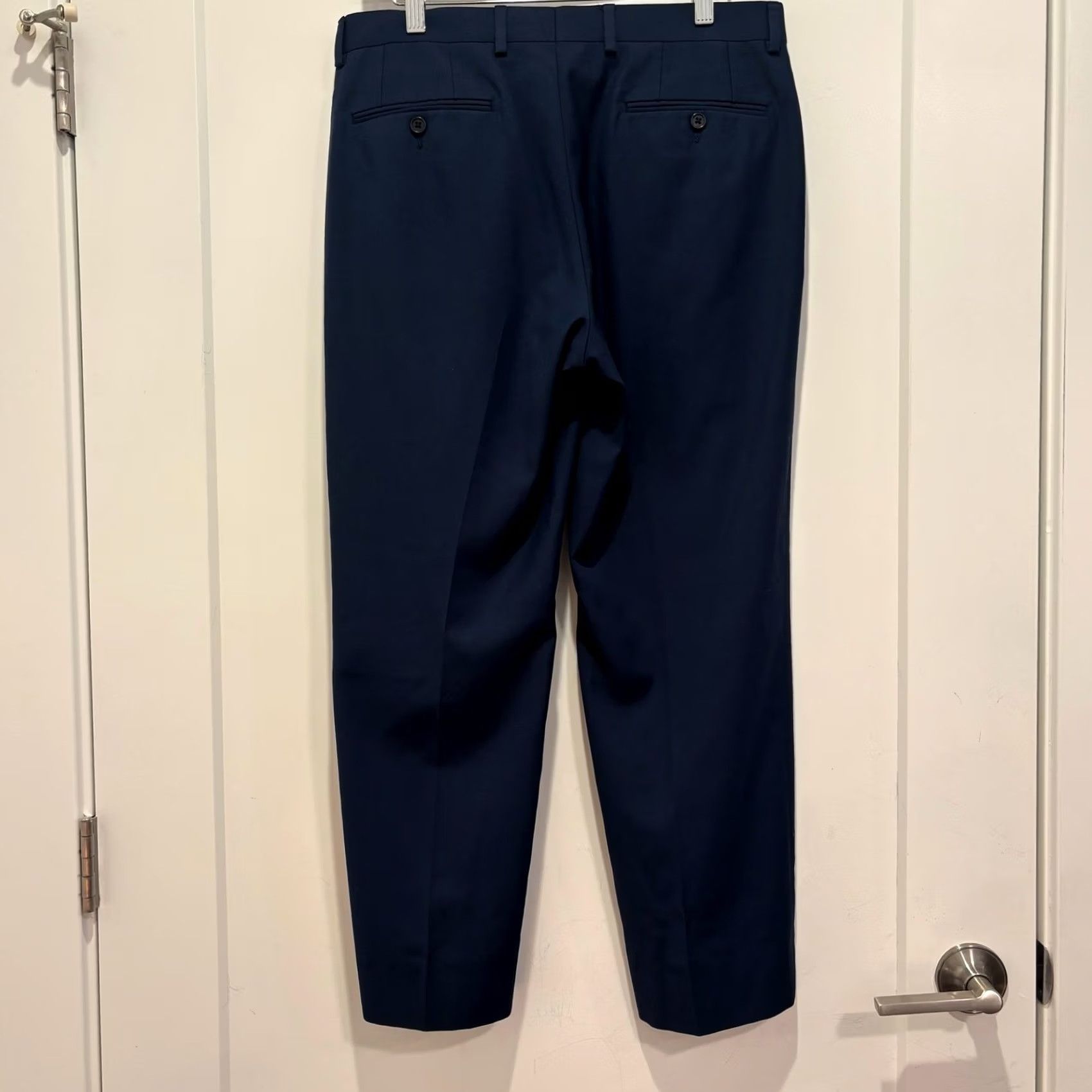 Michael Kors Michael Kors Mens Navy Blue Dress Pants Flat Front Trousers 32W x 30L Size US 33 - 3 Thumbnail