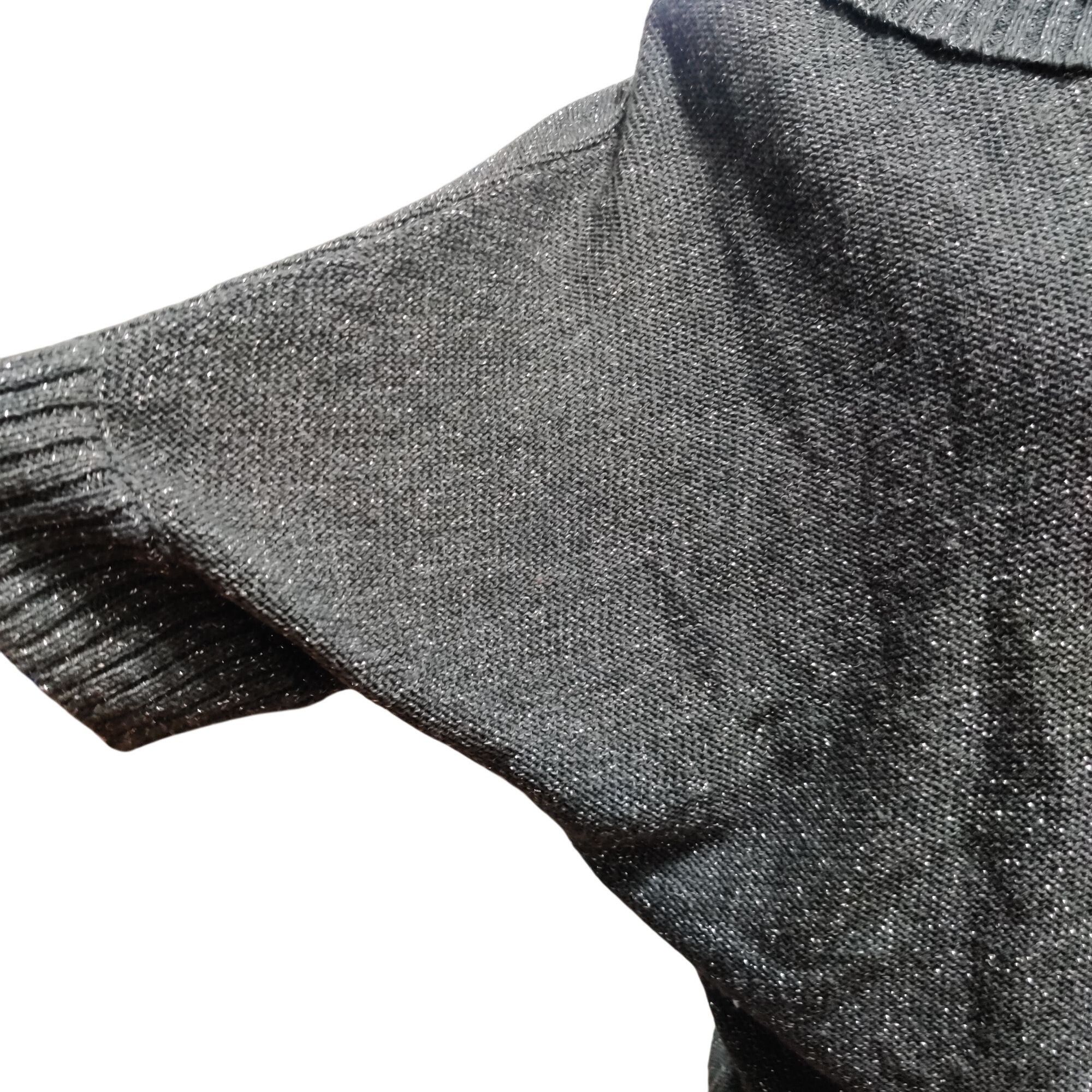 Other AGB L Gray Metallic Cowl Neck Batwing Sweater Dolman Sleeve Size L / US 10 / IT 46 - 3 Thumbnail