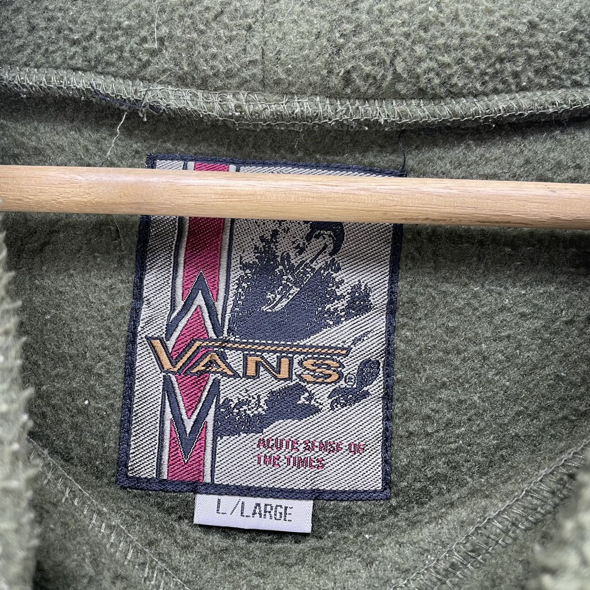 Vans 🔥Vintage Fleece Vans Center Logo Pull Over Jacket Size US M / EU 48-50 / 2 - 4 Thumbnail
