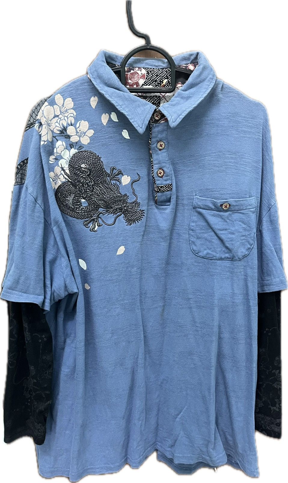 Bullet Noise Japanese Sukajan Dragon Single Pocket Long Sleeve Shirt Size US L / EU 52-54 / 3 - 1 Thumbnail