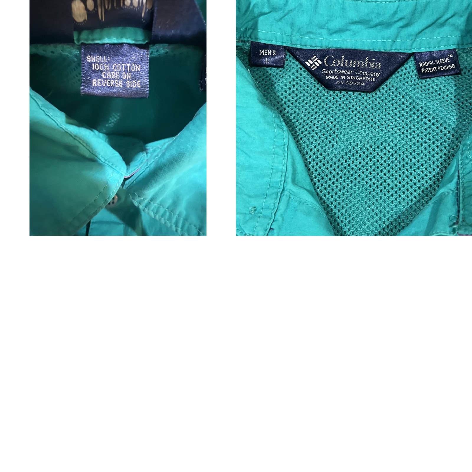AQUA Columbia Bonefish Flats Shirt Men’s Large Vented Radial Sleeves Pockets Aqua Size US L / EU 52-54 / 3 - 10 Thumbnail