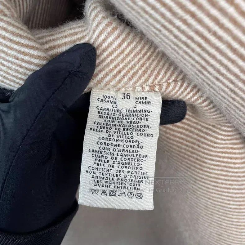 Hermes Hermes Khaki color patchwork tartan pure cashmere coat Size XS / US 0-2 / IT 36-38 - 6 Thumbnail
