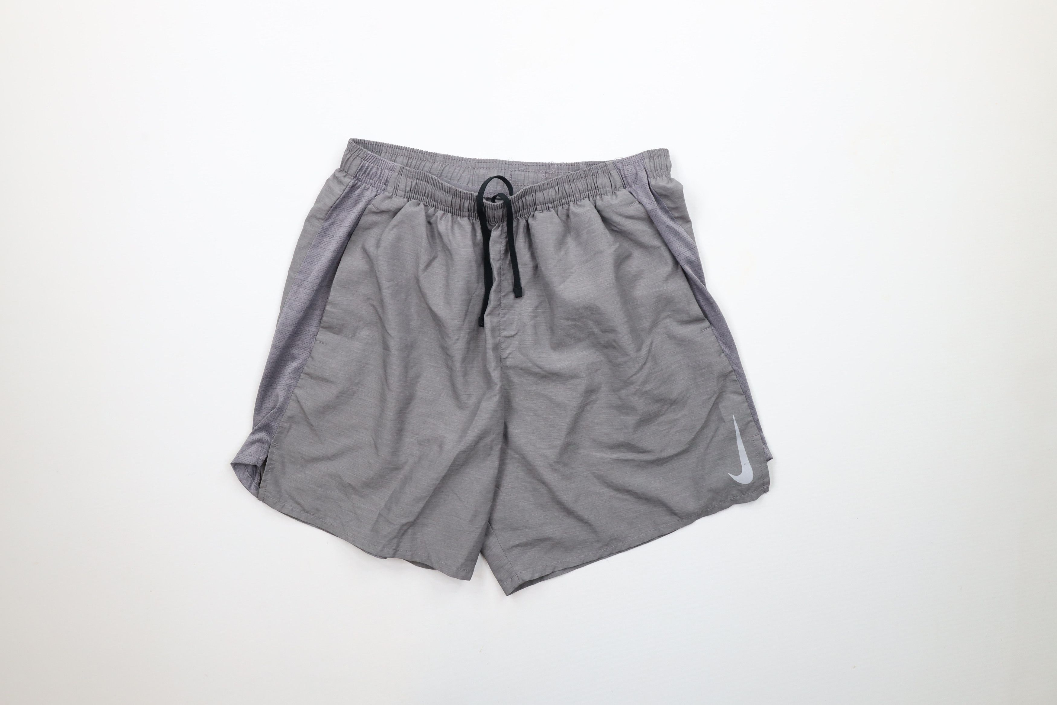 Nike × Vintage Vintage Nike Reflective Swoosh Above Knee Shorts Gray Size US 32 / EU 48 - 1 Thumbnail