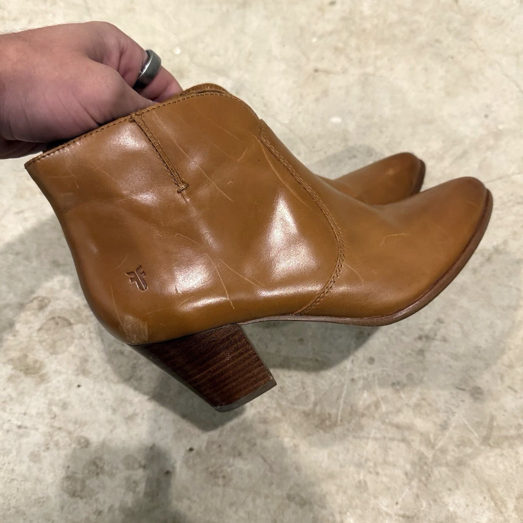 Frye VINTAGE Frye Jennifer Women's Bootie Ankle Leather Boots 8M Cognac Tan Boots Mens? Size US 8 / IT 38 - 2 Thumbnail
