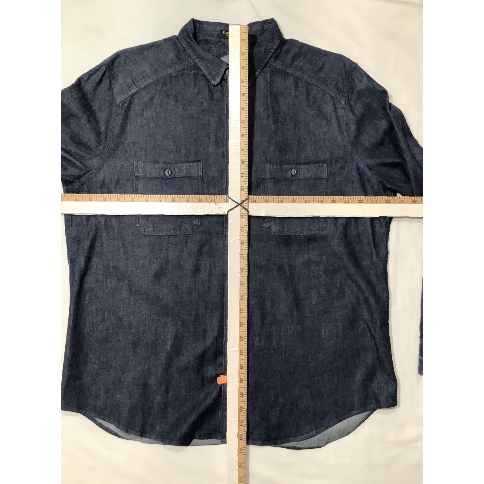 Flint And Tinder Flint and Tinder Shirt Mens 2XL Blue Denim Western Long Sleeve Workwear USA Size US XXL / EU 58 / 5 - 7 Thumbnail