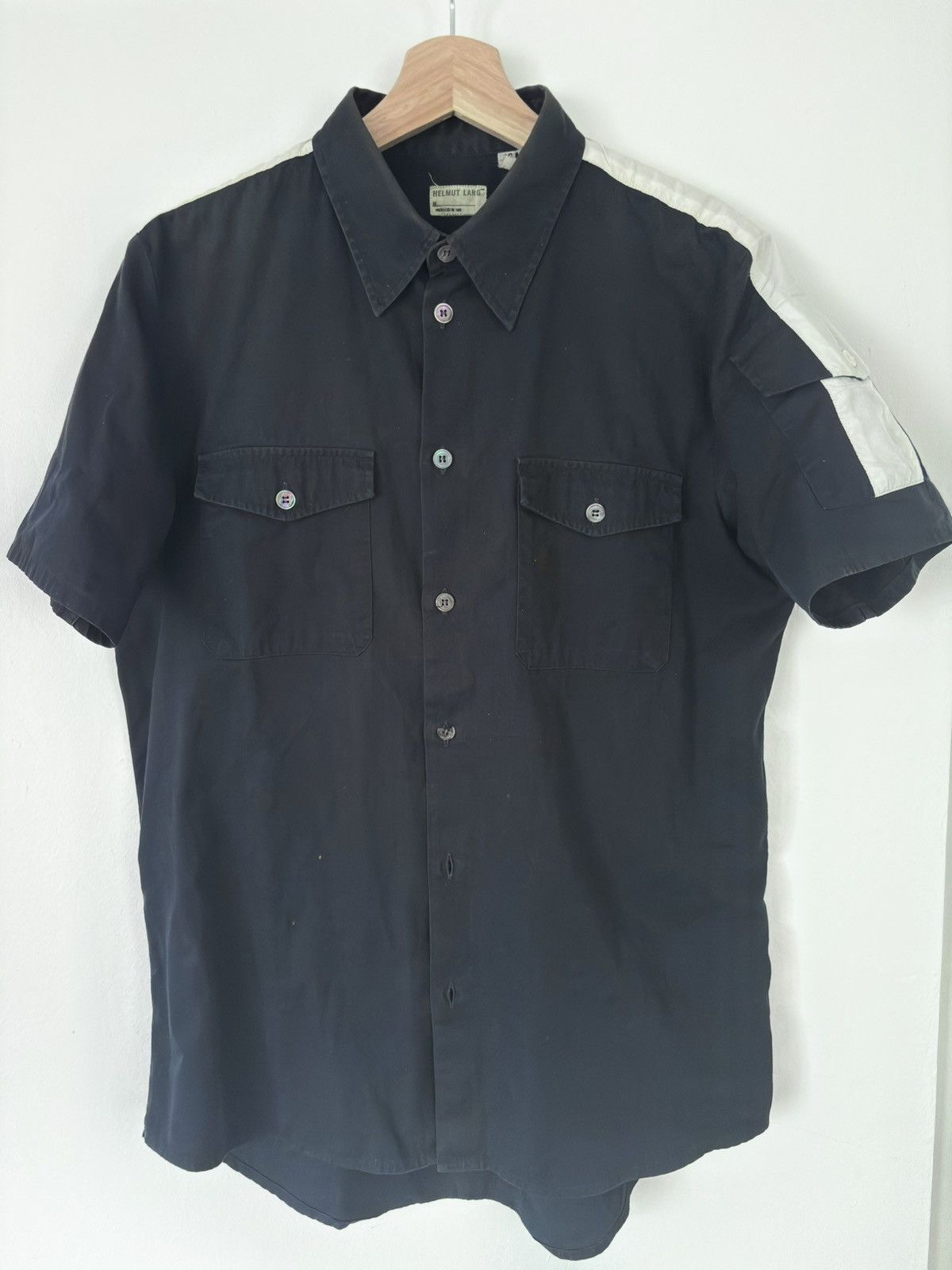 Helmut Lang Helmut Lang 1996 Military Work Shirt Button Up Size US S / EU 44-46 / 1 - 1 Thumbnail