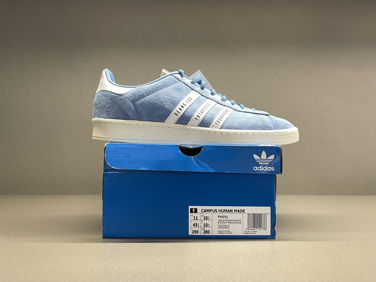 Adidas × Pharrell Adidas Campus Human Made Blue Size US 11 / EU 44 - 4 Thumbnail