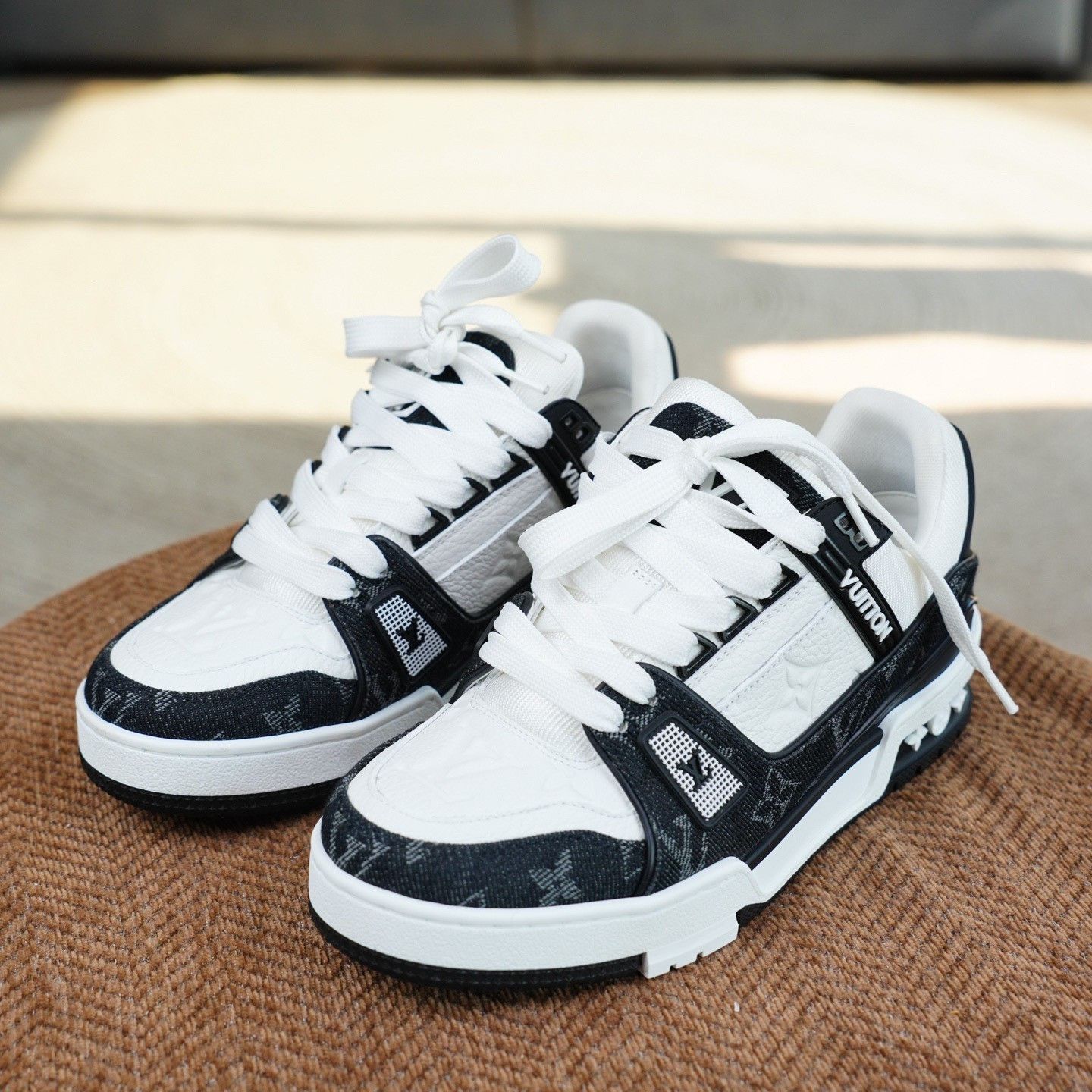 Louis Vuitton Louis Vuitton Training Denim Black Lowtop Sneakers Women Size US 6 / IT 36 - 1 Thumbnail