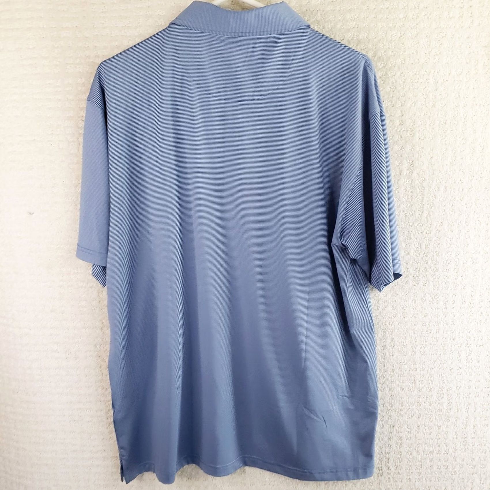 Vintage HL Sport Polo Shirt Men’s L Navy Blue White Striped Short Sleeve Performance Golf Casual Shirt Size US L / EU 52-54 / 3 - 6 Thumbnail