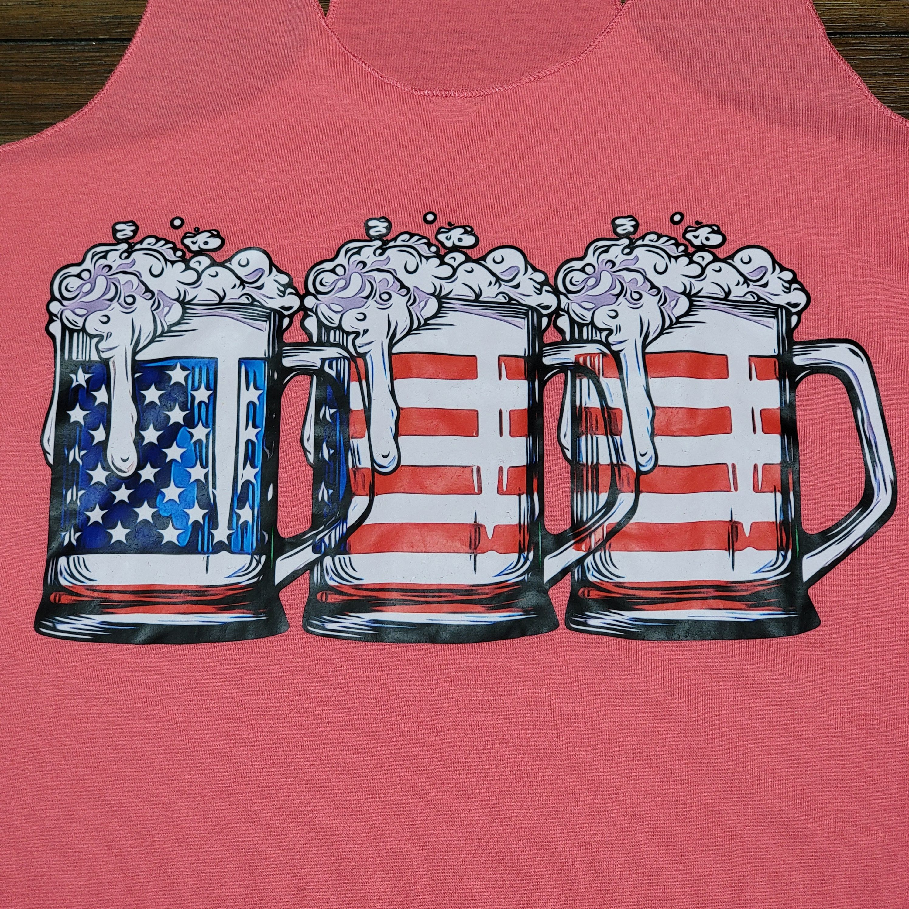 Other Ladies' Pink Tank Top 3 Beers American Flag - Size Small Size S / US 4 / IT 40 - 2 Thumbnail