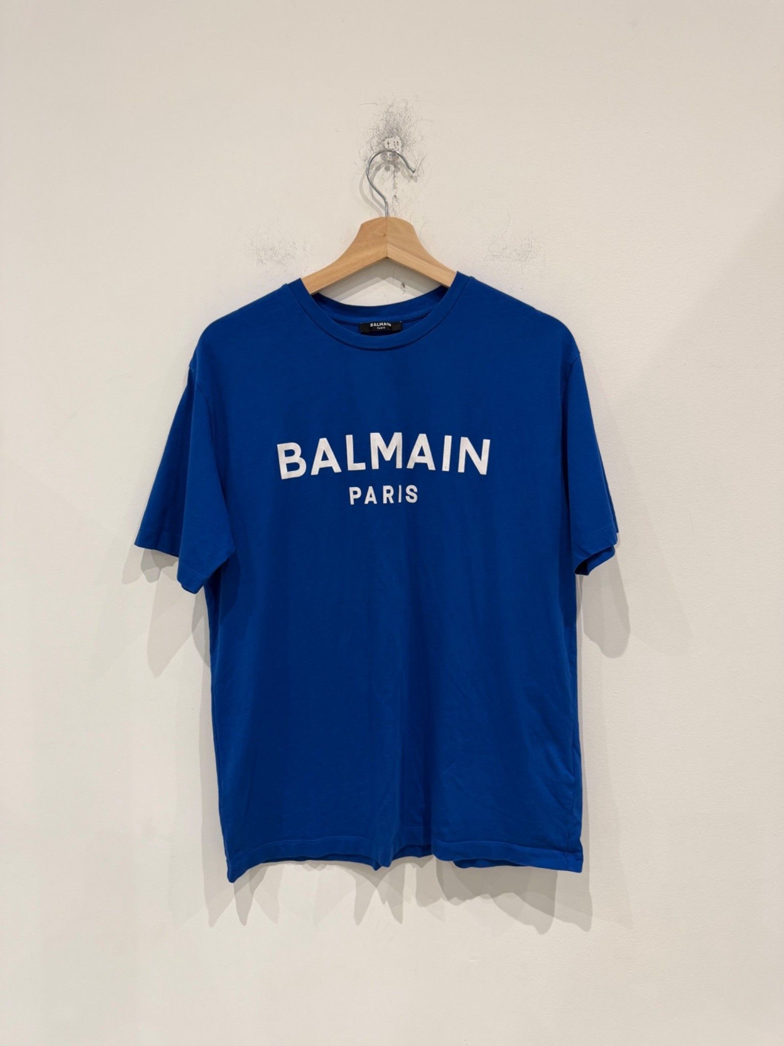 Balmain Straight Fit Printed T-shirt Blue