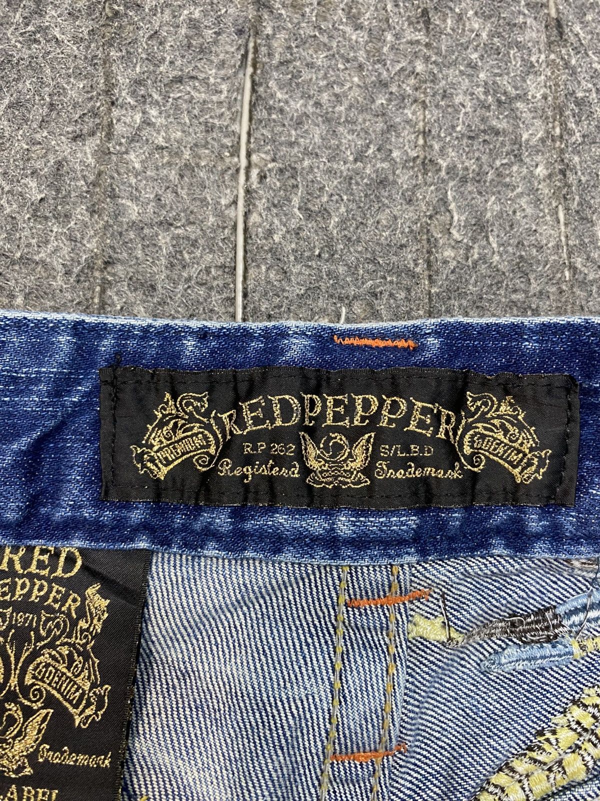 Other Red Pepper Red Label Whisker Denim Jeans Embroidery Logo Size US 32 / EU 48 - 12 Thumbnail