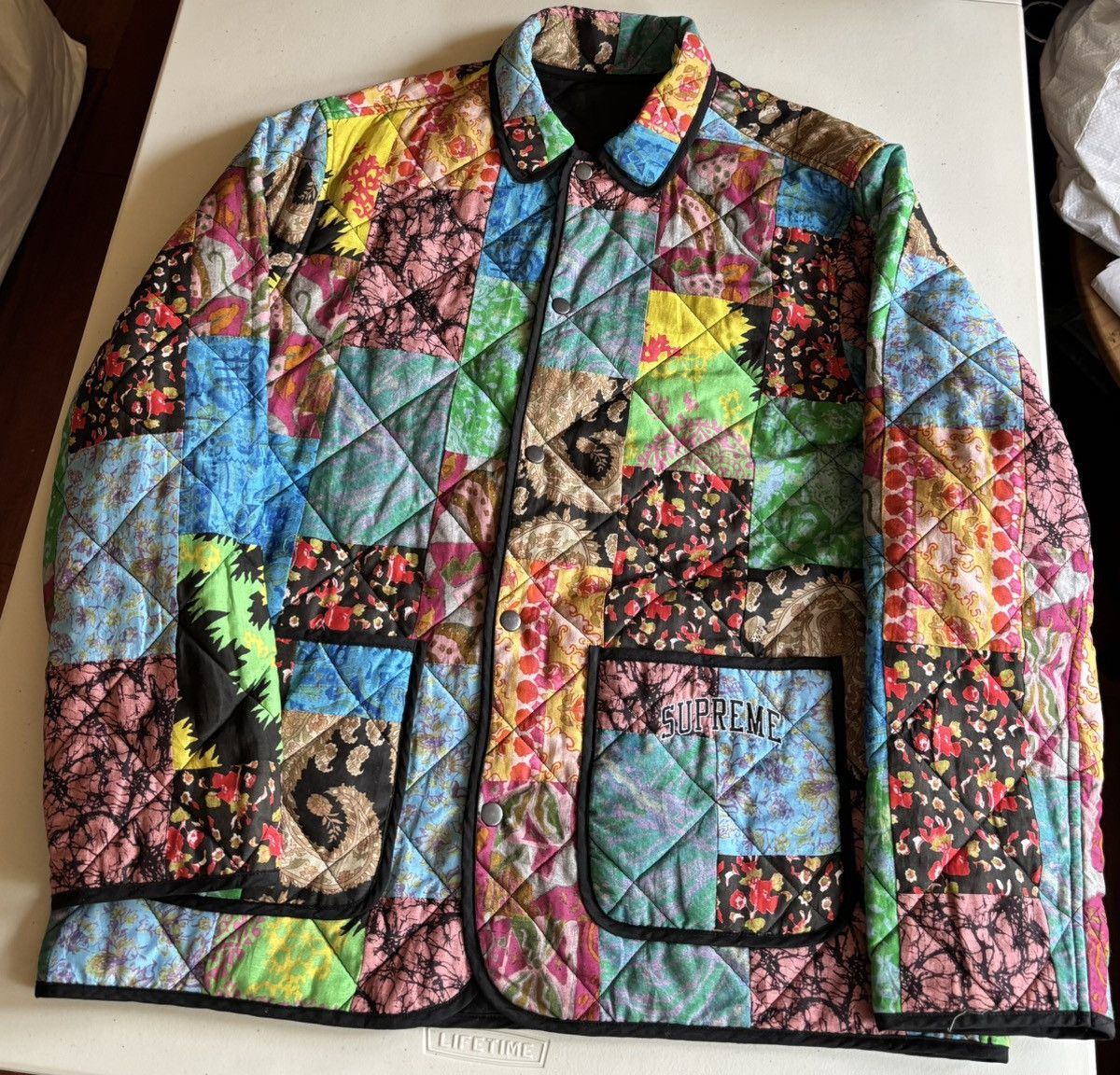 19ss Supreme Patchwork Zip Up Shirt L（Supreme - Patchwork