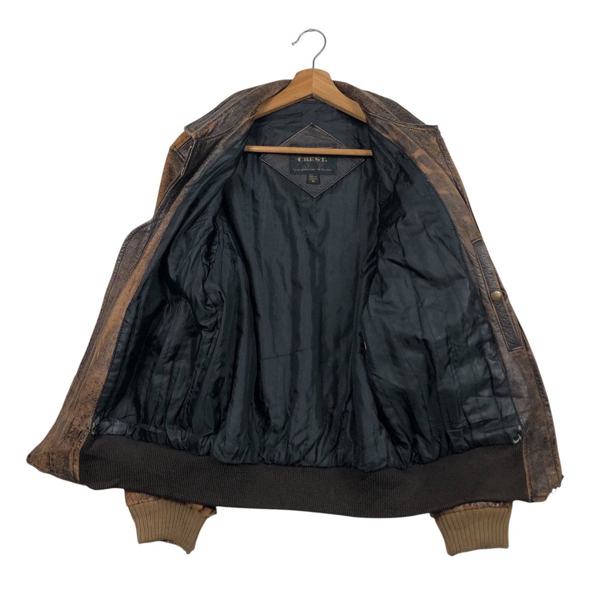 Japanese Brand Vintage Distressed Leather Bomber Jacket Grunge Patina Fade Size US M / EU 48-50 / 2 - 13 Thumbnail