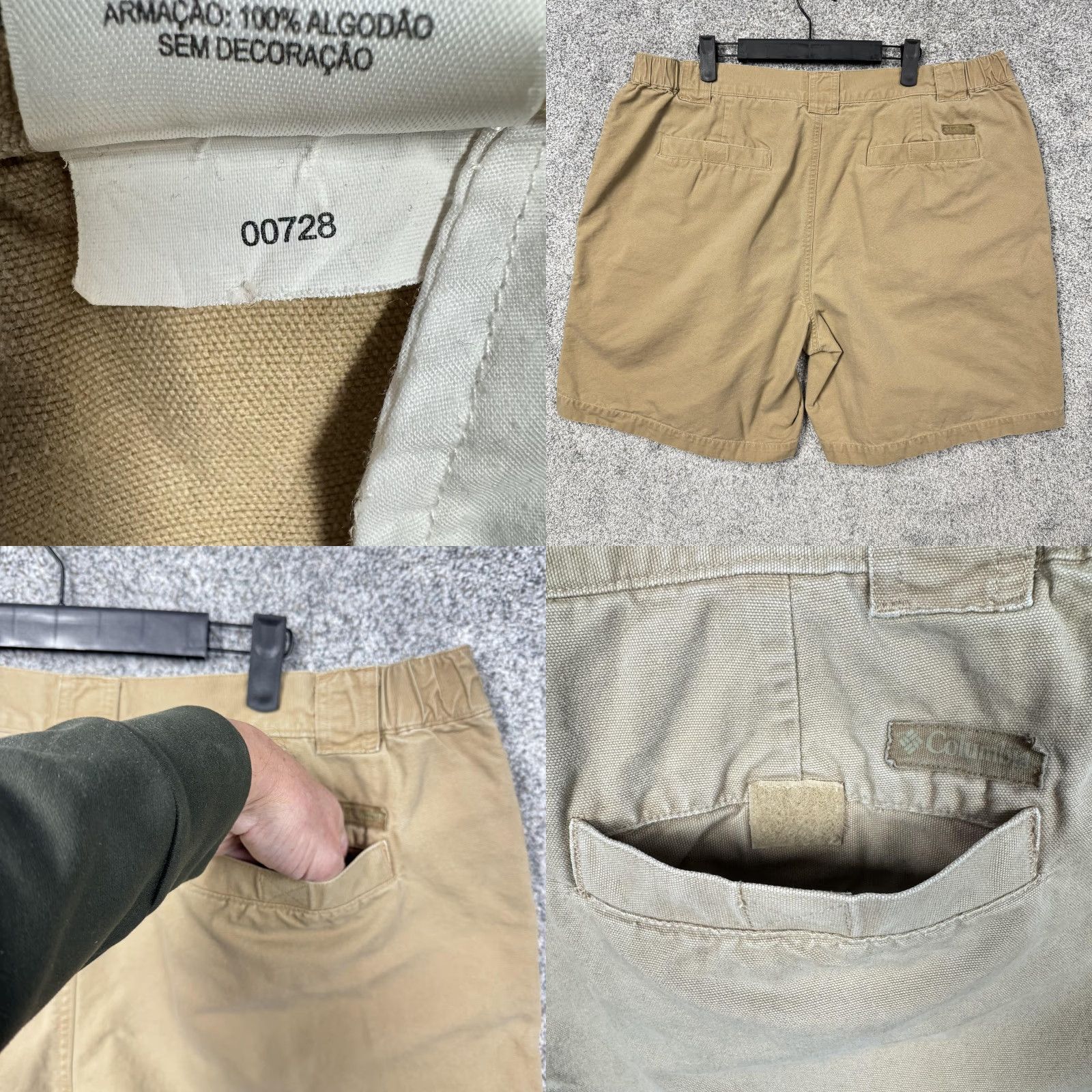 Vintage Columbia Cargo Shorts Mens XL 38 Khaki Beige Cotton Twill Relaxed Fit Pockets Outdoor Casual Size US 36 / EU 52 - 10 Thumbnail