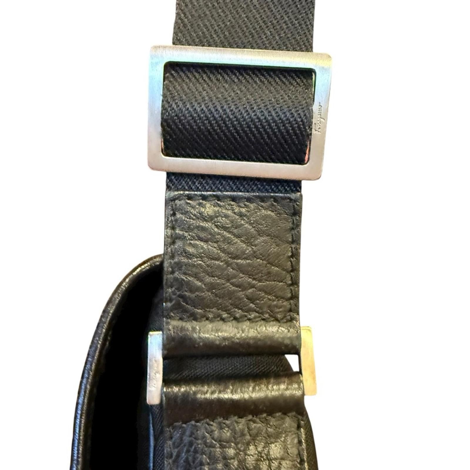 Salvatore Ferragamo Salvatore Ferragamo Men’s Leather and Canvas Messenger Bag Size ONE SIZE - 5 Thumbnail
