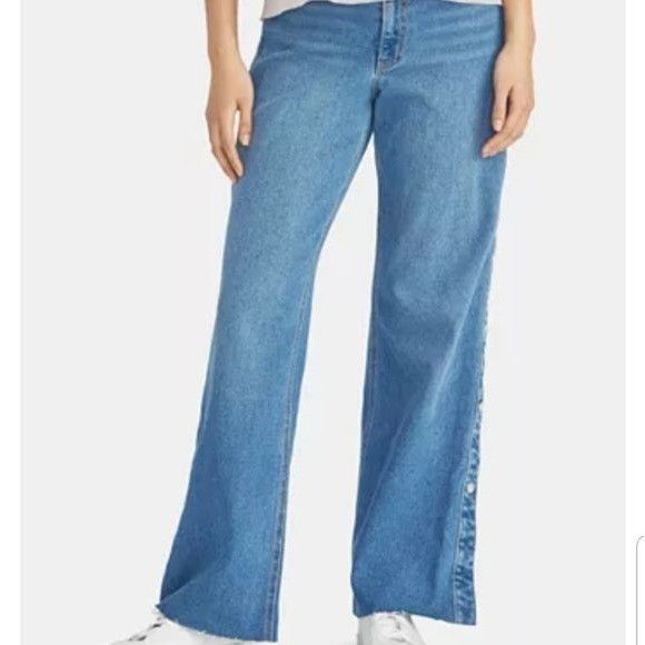 Other Rachel Roy High-Rise Wide-Leg Denim Jeans With Snap Button Size 24" / US 00 / IT 34 - 1 Thumbnail
