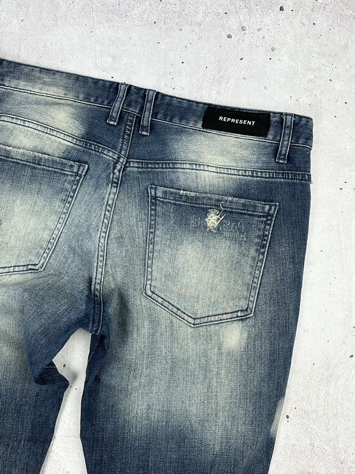 Represent Clo. Represent Destroyer Blue Cotton Sand Blast Men’s Jeans Size US 34 / EU 50 - 10 Thumbnail