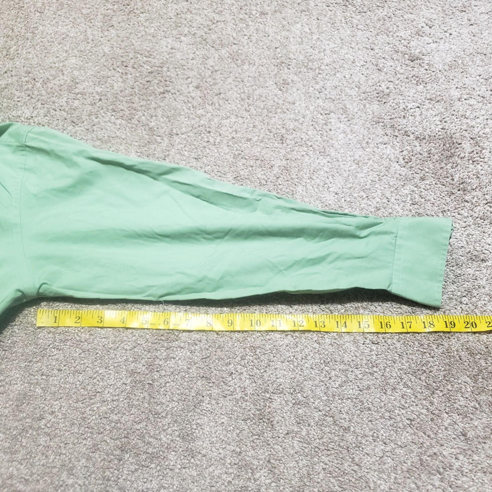 Stafford Stafford Shirt Adult Men 15.5 Green Long Sleeve Button-Up Collared Cotton All Seasons 15.5 Size US L / EU 52-54 / 3 - 7 Thumbnail