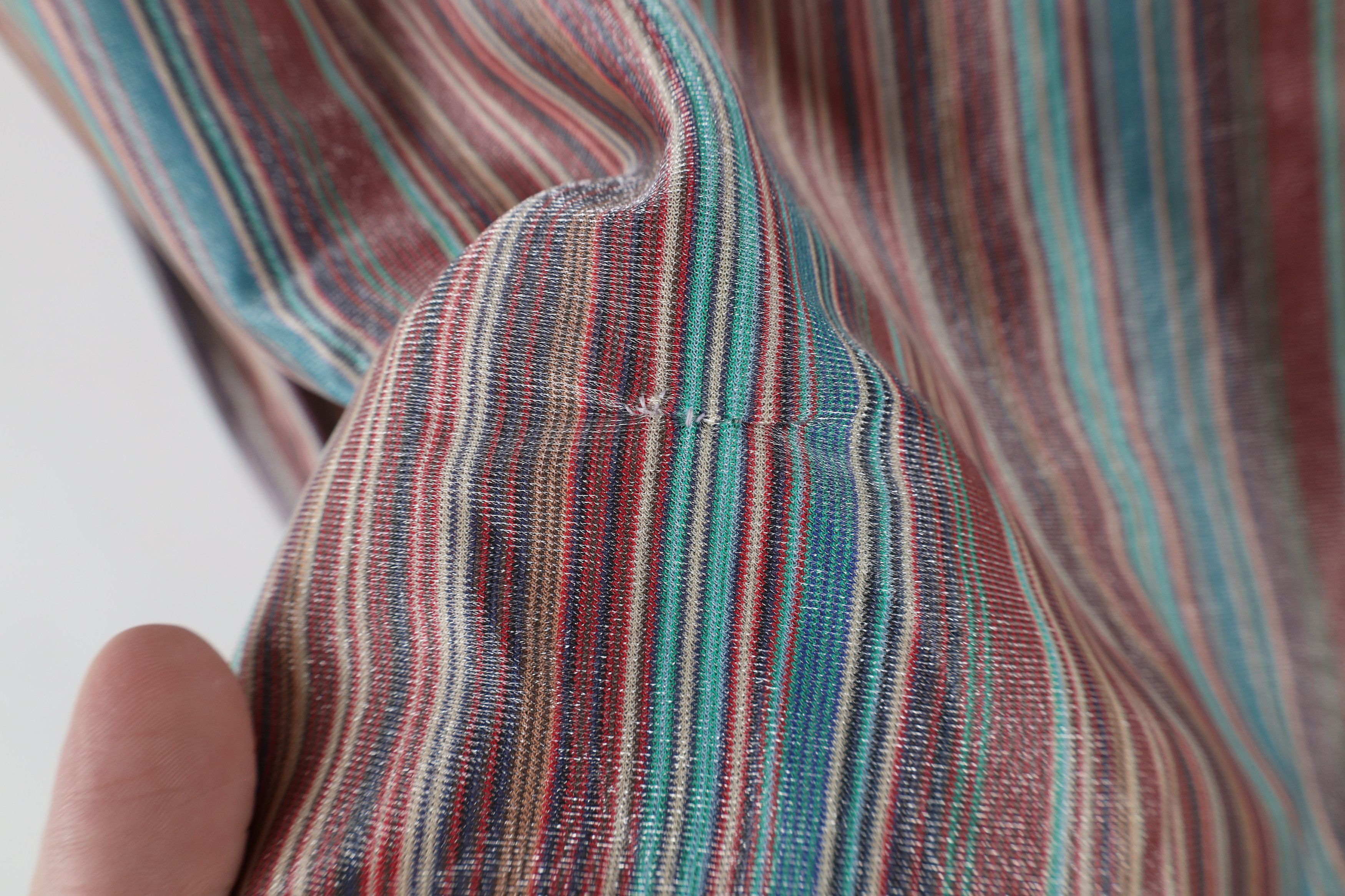 Vintage Vintage 70s Mid Century Modern Striped Cropped Button Shirt Size L / US 10 / IT 46 - 9 Thumbnail