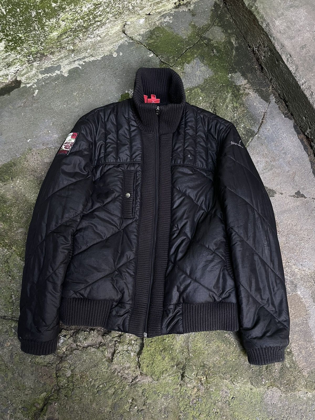 Puma Vintage Puma x Ferrari Black Puffer Jacket RARE Size US L / EU 52-54 / 3 - 2 Thumbnail
