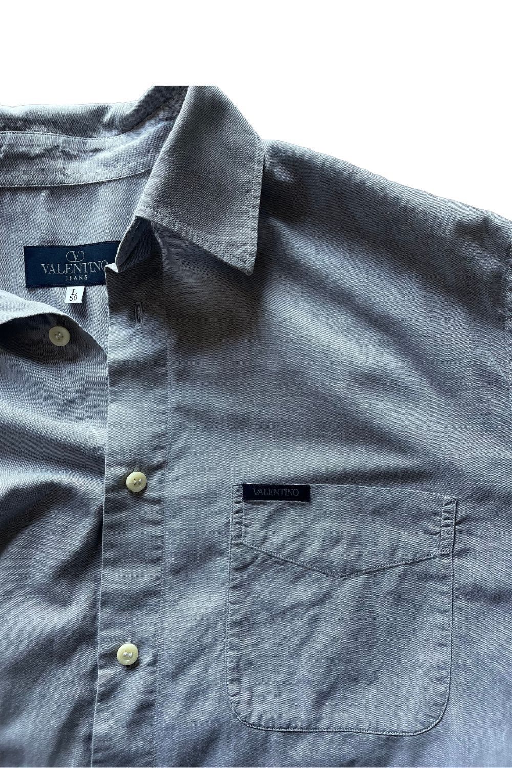 Valentino × Vintage Valentino Vintage Button-up Shirt Light Grey Size L Size US L / EU 52-54 / 3 - 2 Thumbnail