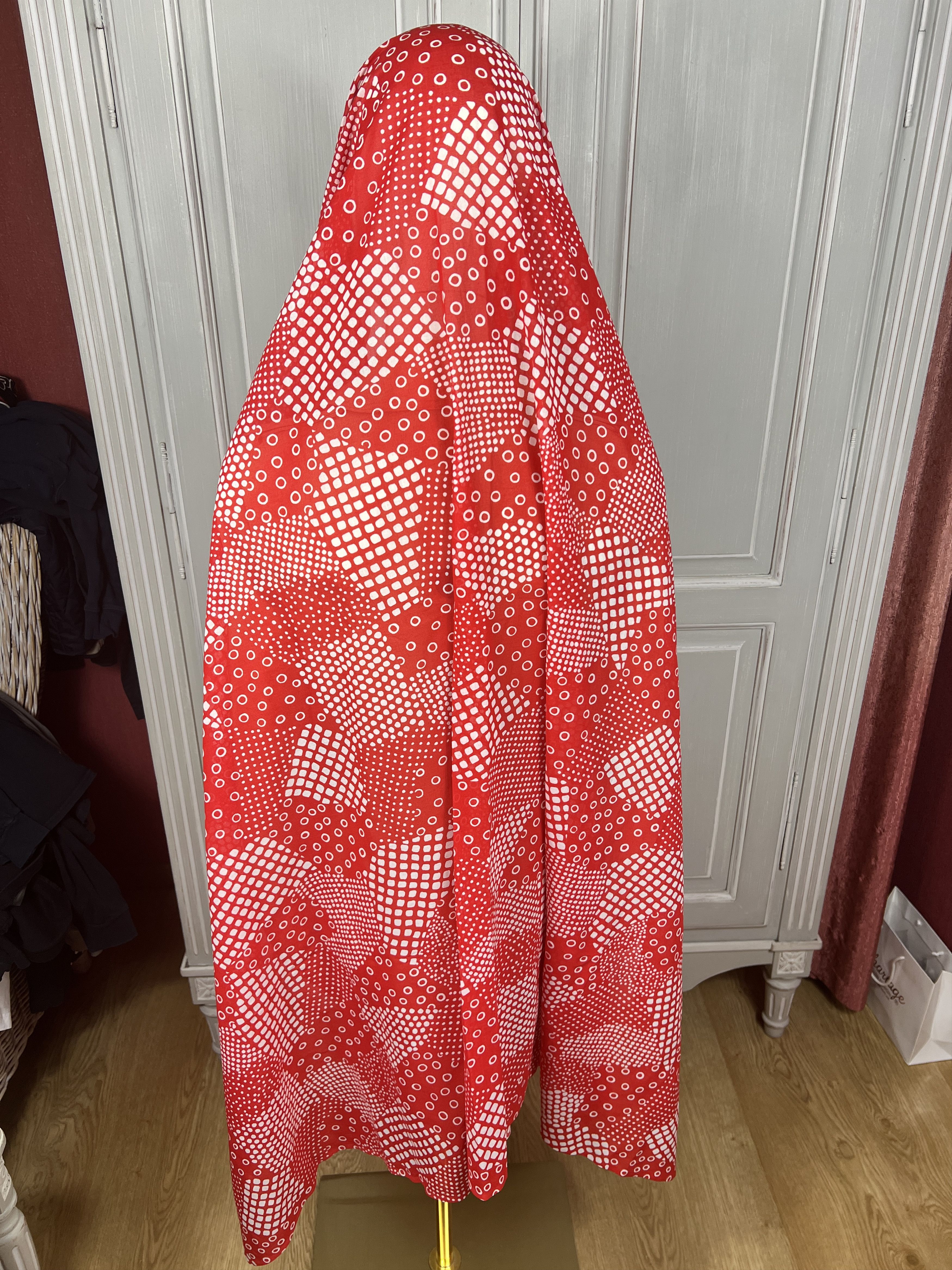 Saint Laurent Paris big ysl vintagw shawl 90s red white Size ONE SIZE - 2 Thumbnail