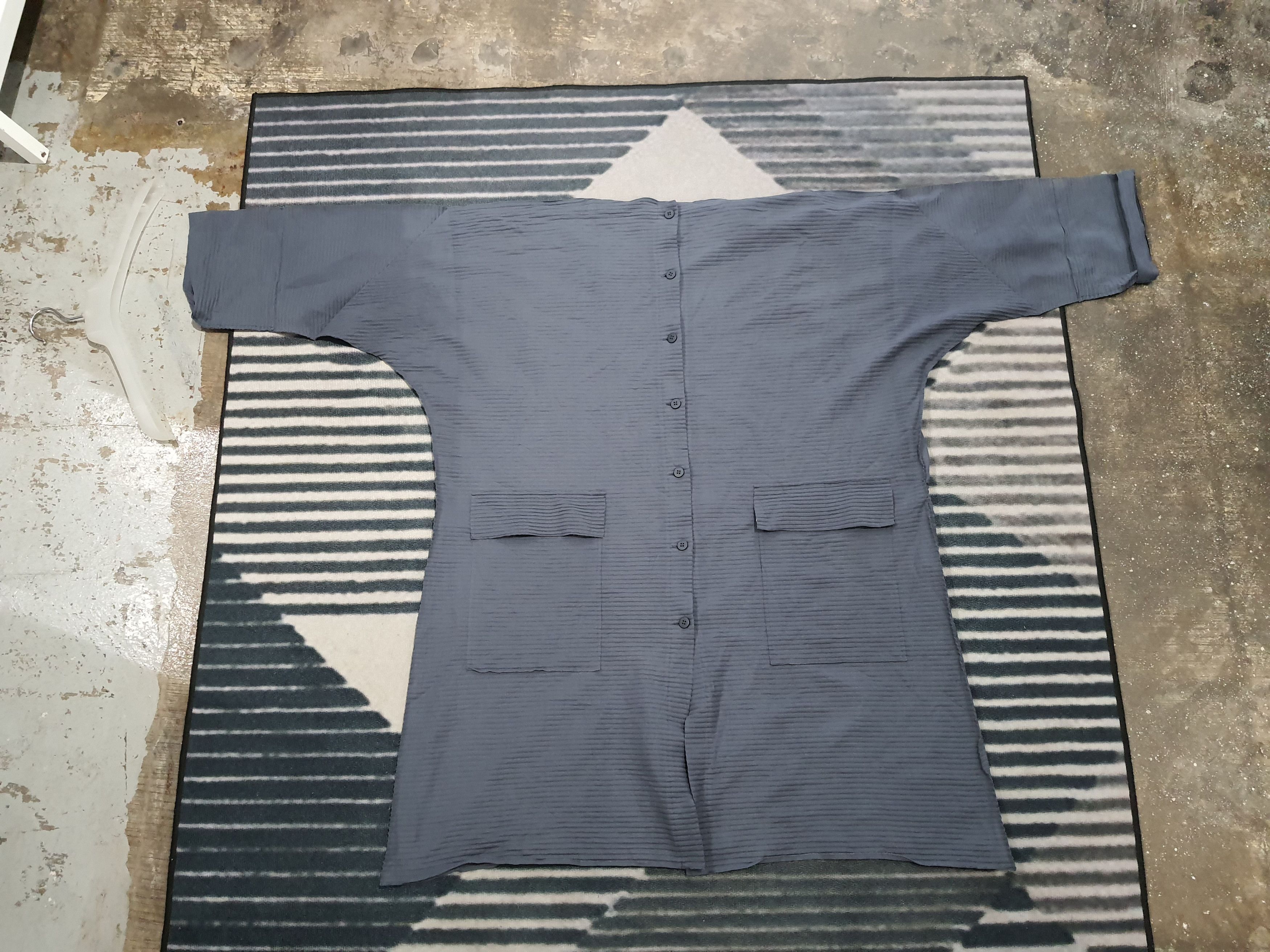 image of Issey Miyake x Issey Miyake Pleats Please Oversize Button Up Shirt in Grey, Men's (Size 2XL)