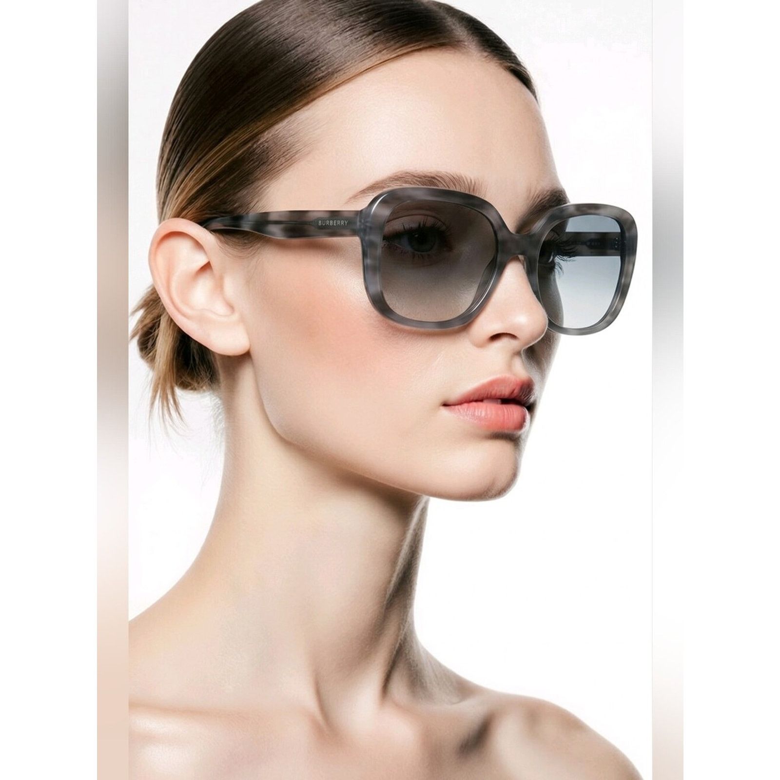 Burberry BURBERRY Oversized Gray Acetate Sunglasses | Made in Italy | Size ONE SIZE - 1 Thumbnail