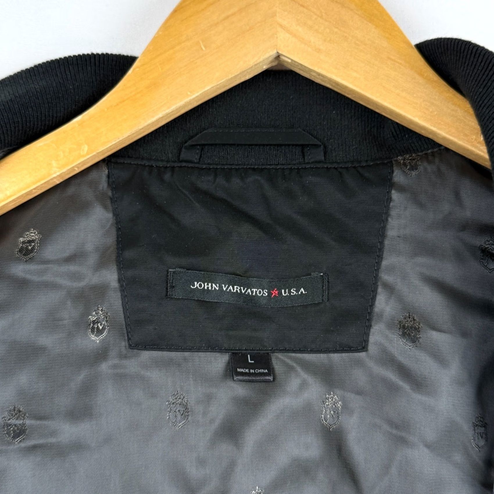 John Varvatos John Varvatos USA Mens Large Bomber Jacket Full Zip Black Nylon Cotton Size US L / EU 52-54 / 3 - 5 Thumbnail