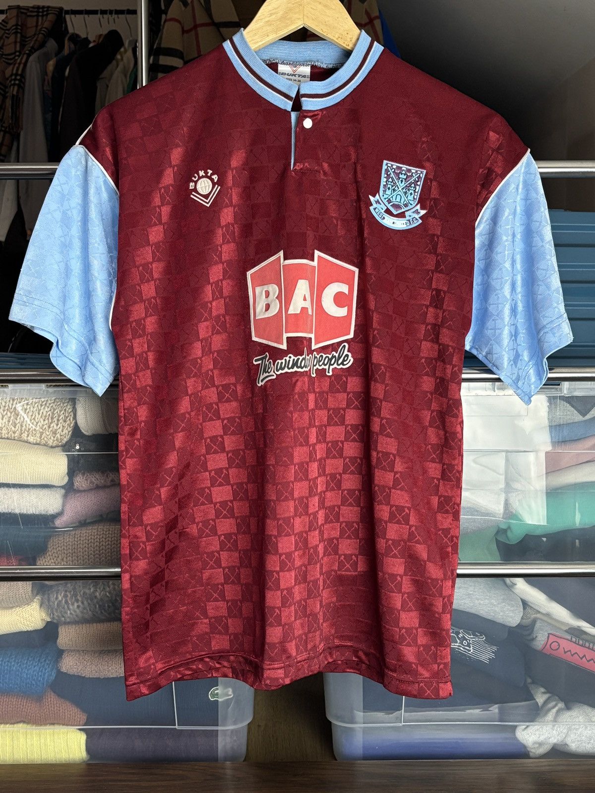 Vintage Archive 1990/91 West Ham United Soccer Jersey Vintage Bukta Size US S / EU 44-46 / 1 - 1 Thumbnail