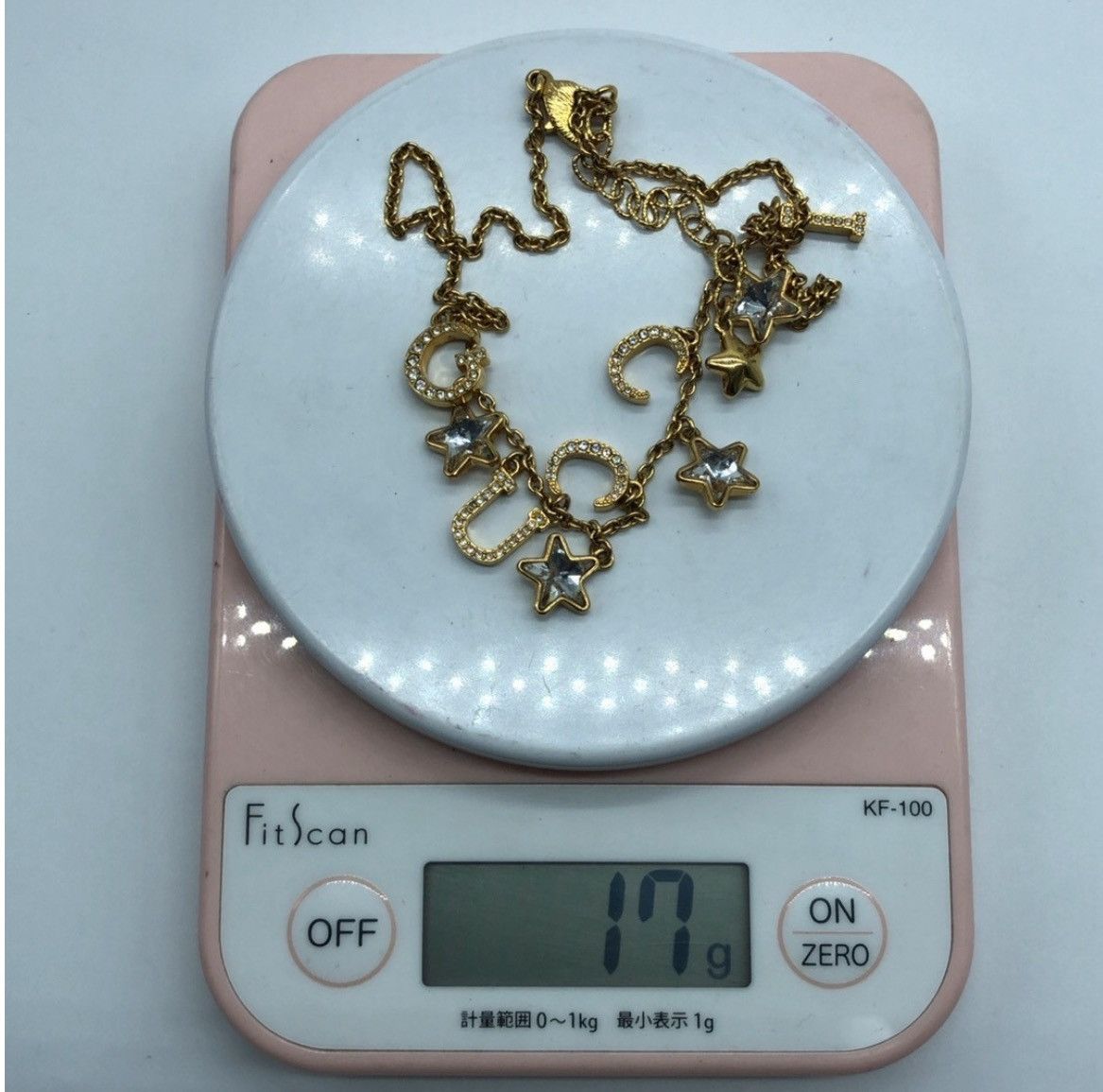 Gucci Gucci Script Star Detail Crystal Stone Necklace Metal Size ONE SIZE - 6 Thumbnail
