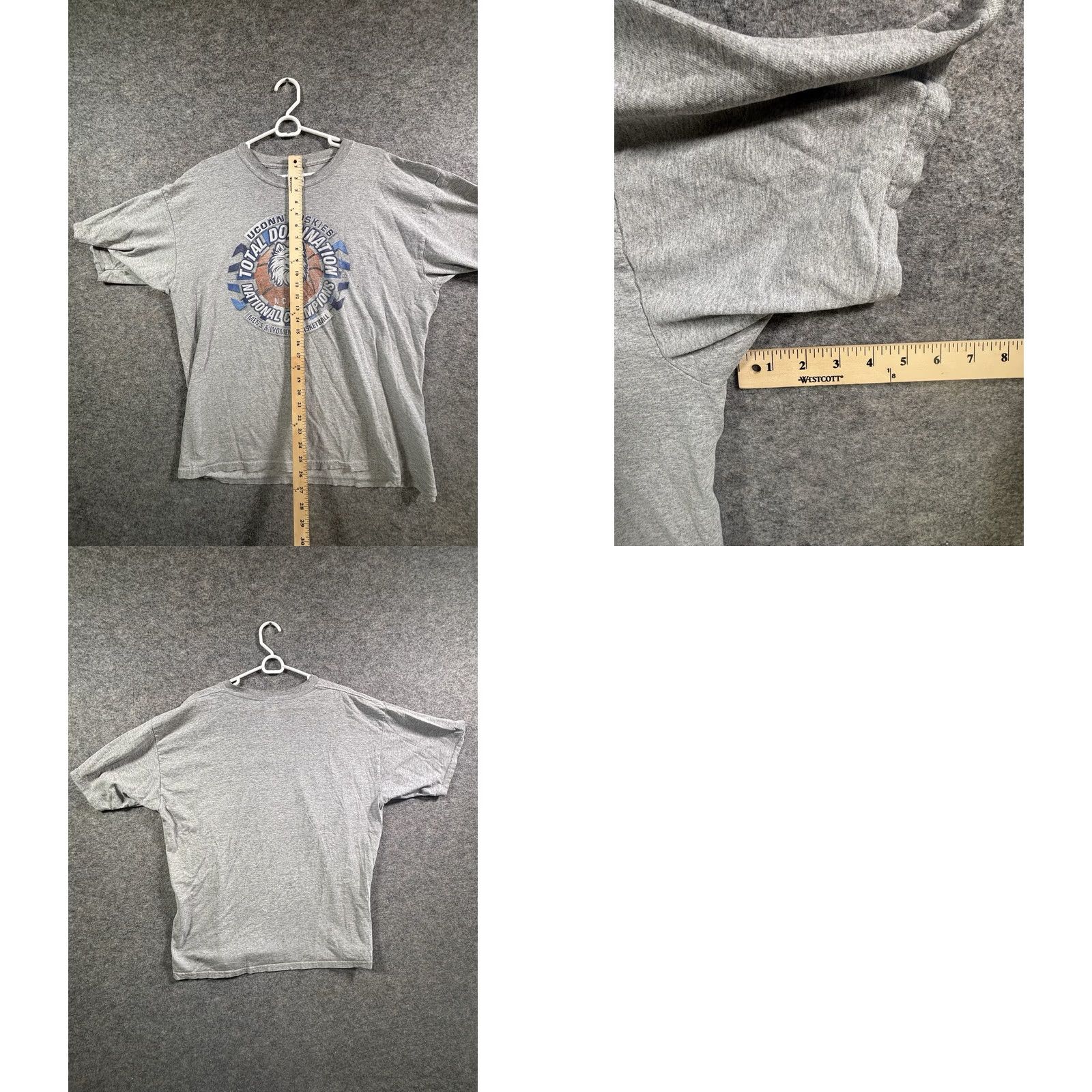 Vintage VINTAGE AND UConn Huskies T-Shirt Graphic Sport Size XL Men Gray White Nike? Size US XL / EU 56 / 4 - 8 Thumbnail