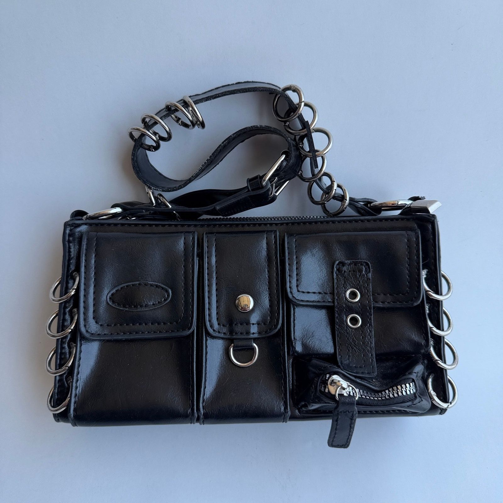 Other Y2K Punk O-Ring Utility Shoulder Bag Goth Cyber Grunge Purse Size ONE SIZE - 1 Thumbnail