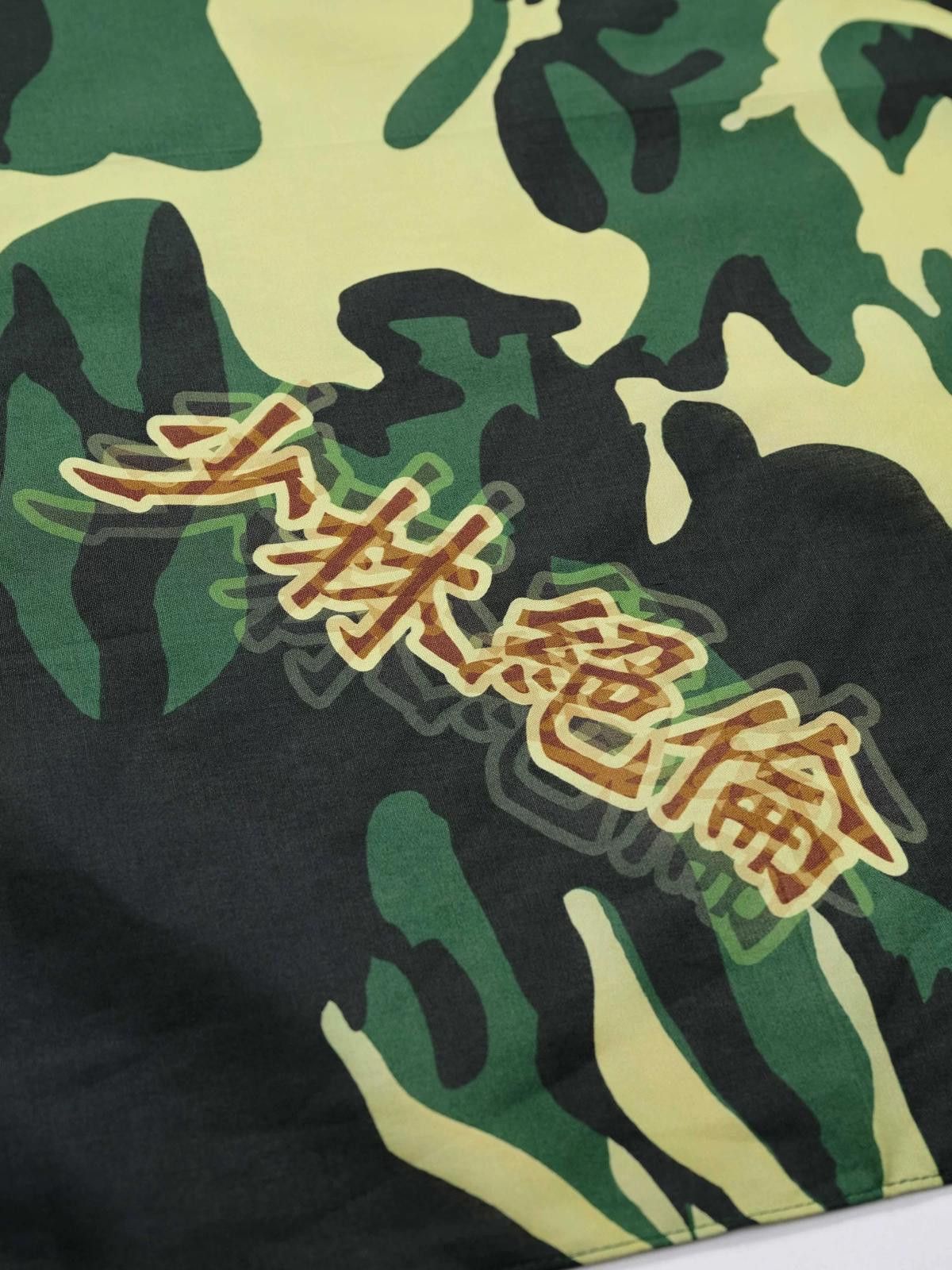 Japanese Brand Y2k Grunge Camo Scarf Bandana “Shǎo lín Jué lún” Graphic OS Size ONE SIZE - 5 Thumbnail