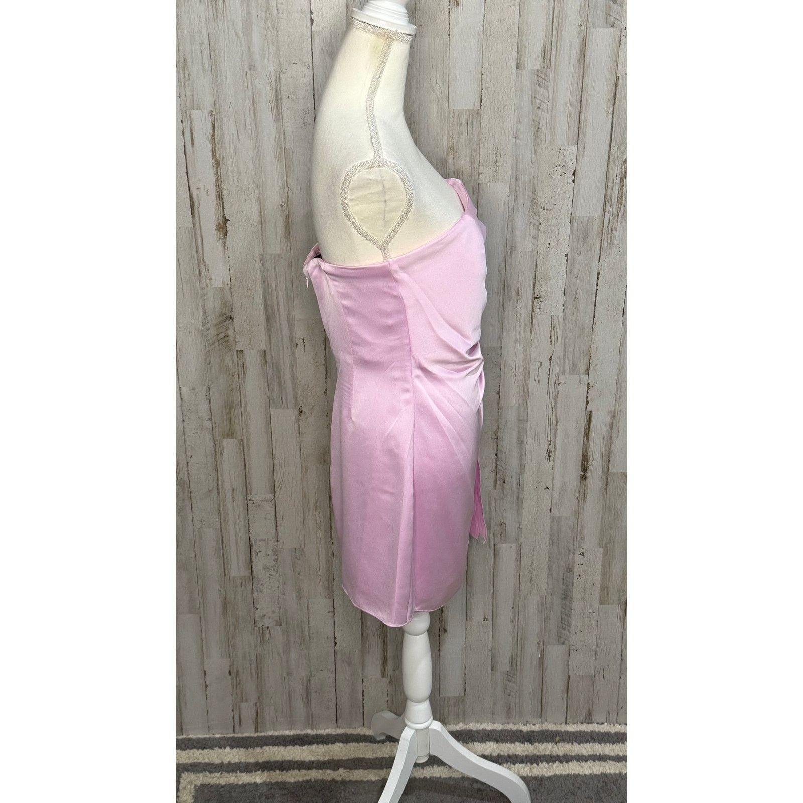 Ramy Brook NWT Ramy Brook Women's 8 Strapless Pink Satin Mini Dress Size M / US 6-8 / IT 42-44 - 5 Thumbnail