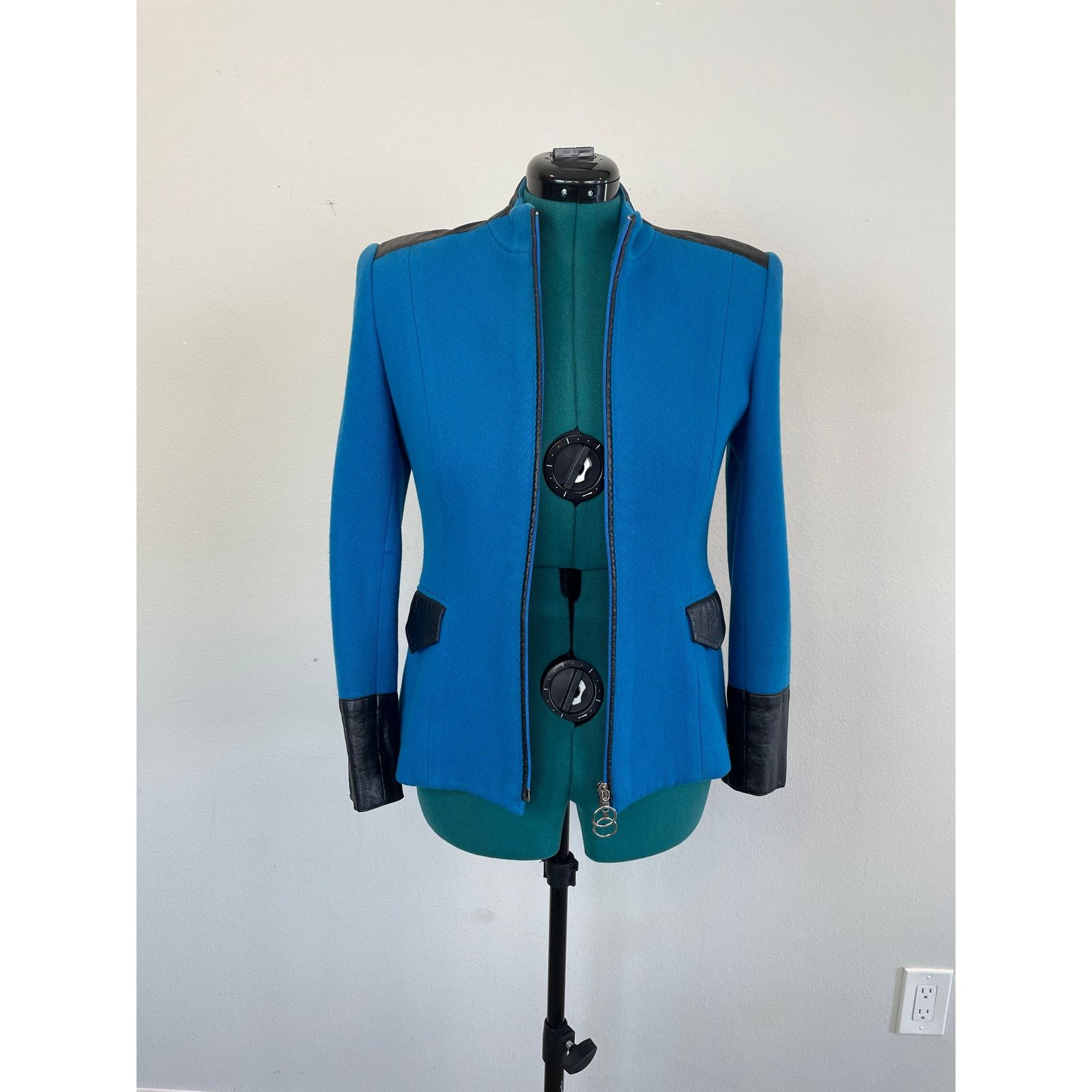 Other Adrienne Winkelmann Blue Structured Jacket, Size 10 Size M / US 6-8 / IT 42-44 - 4 Thumbnail