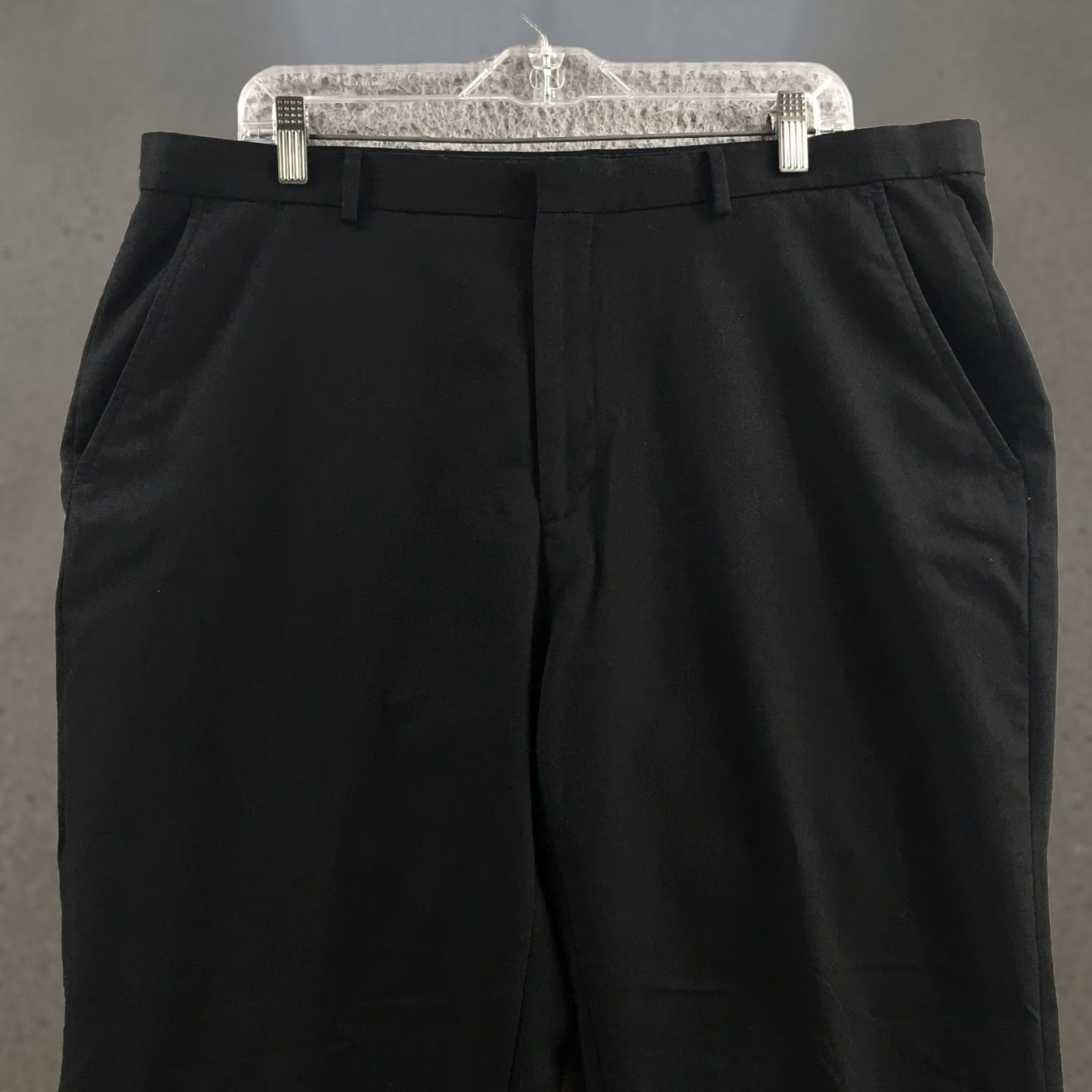 Calvin Klein Calvin Klein Dress Pants Mens 38x30 Black Mid Rise Casual Shirt Flat Front Straight Leg 39 Waist Regular Fit Size US 38 / EU 54 - 1 Thumbnail