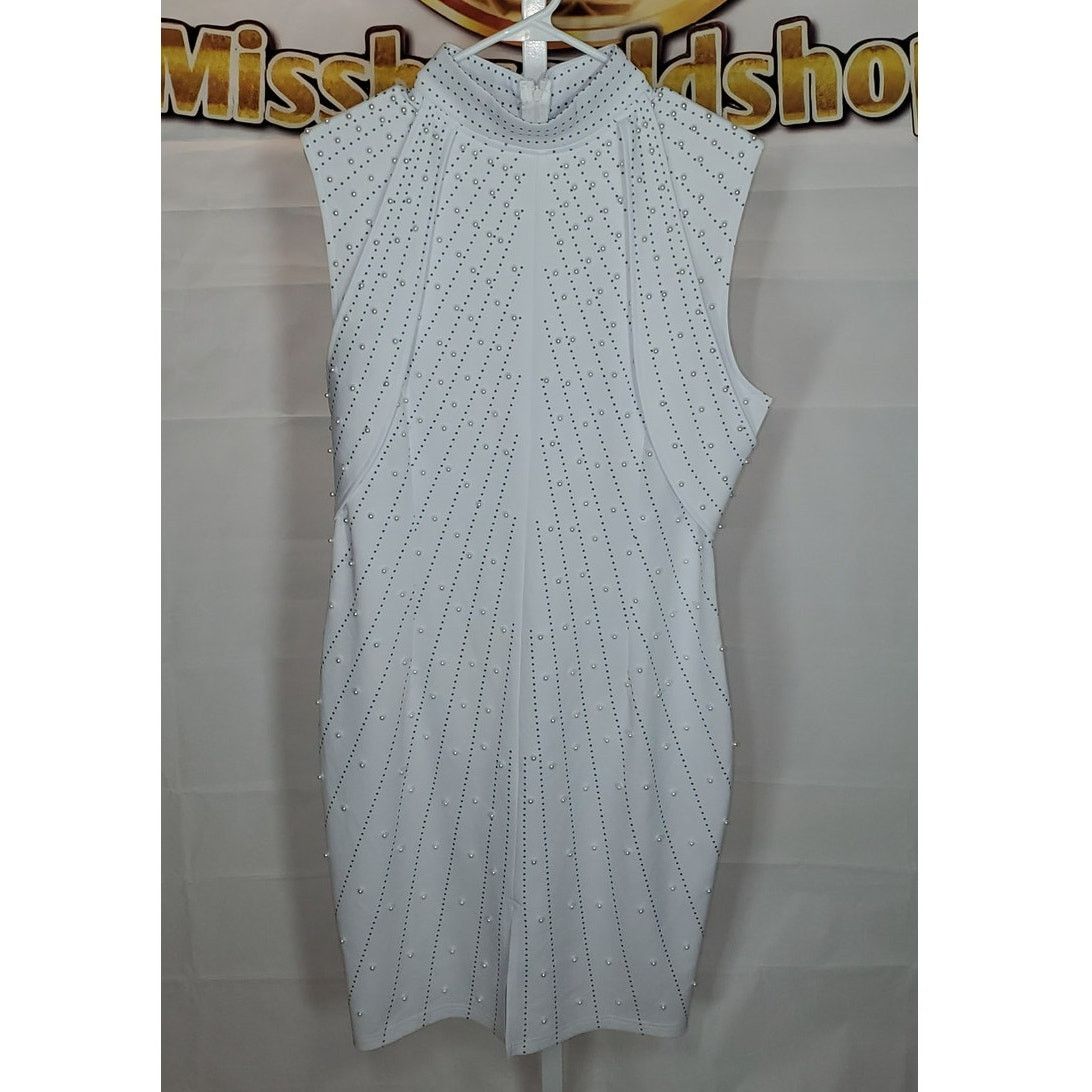 Other White Sleeveless Beaded Pearl Studded Dress Women’s Size 2X Size XL / US 12-14 / IT 48-50 - 1 Thumbnail